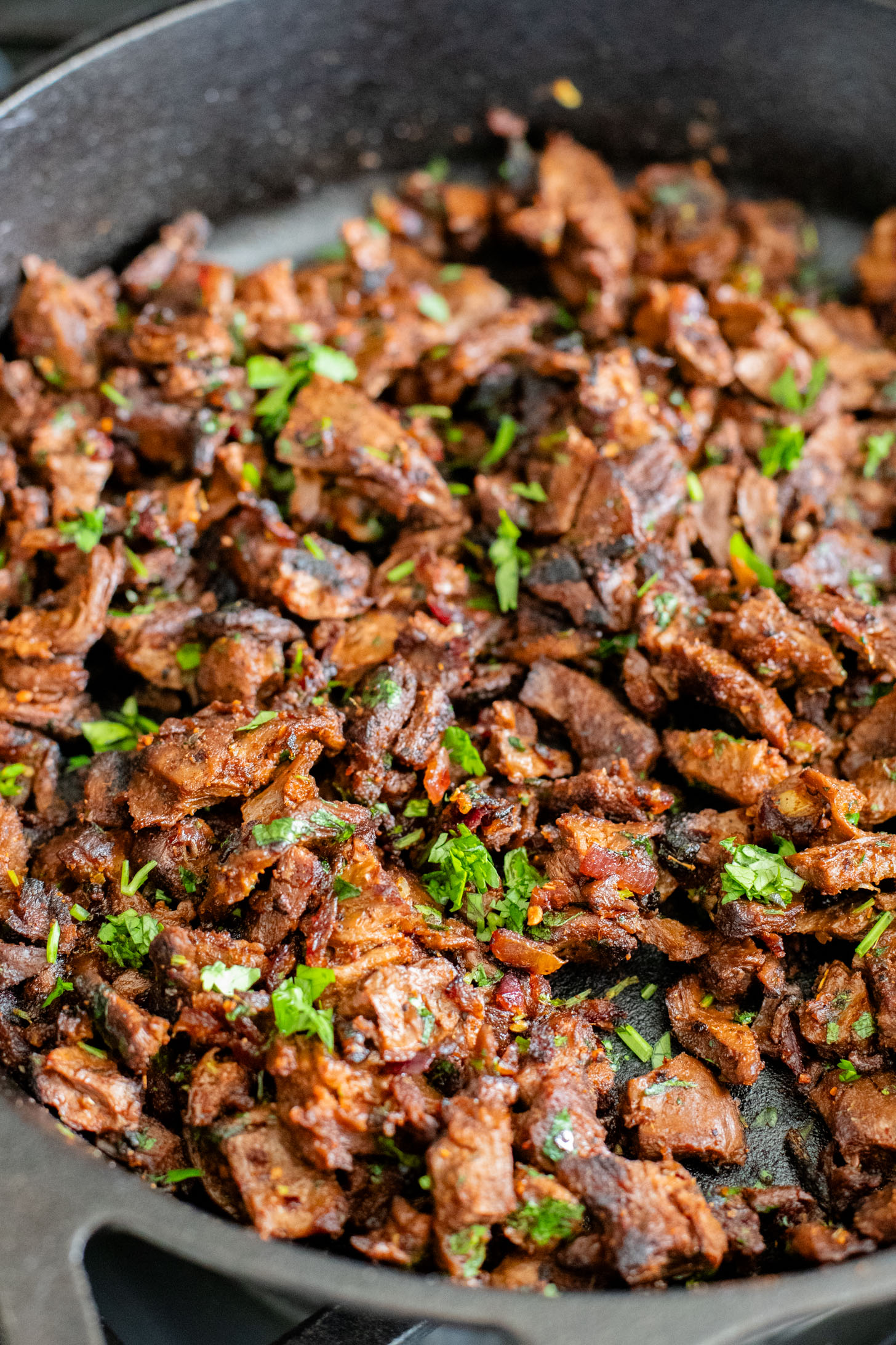 These Vegan Steak Tacos are SO good! Crispy vegan steak is cooked until super crispy and then loaded up in tortillas with a creamy chipotle sauce | ThisSavoryVegan.com