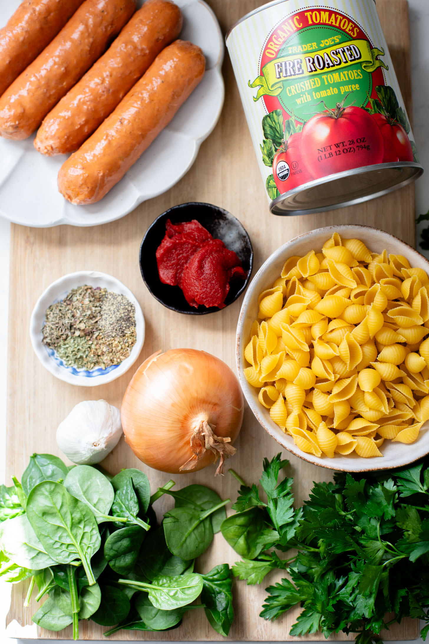 This Creamy Sausage & Pasta Soup is made with vegan sausage and dairy-free cream! A cozy vegan soup filled with veggies & pasta | ThisSavoryVegan.com