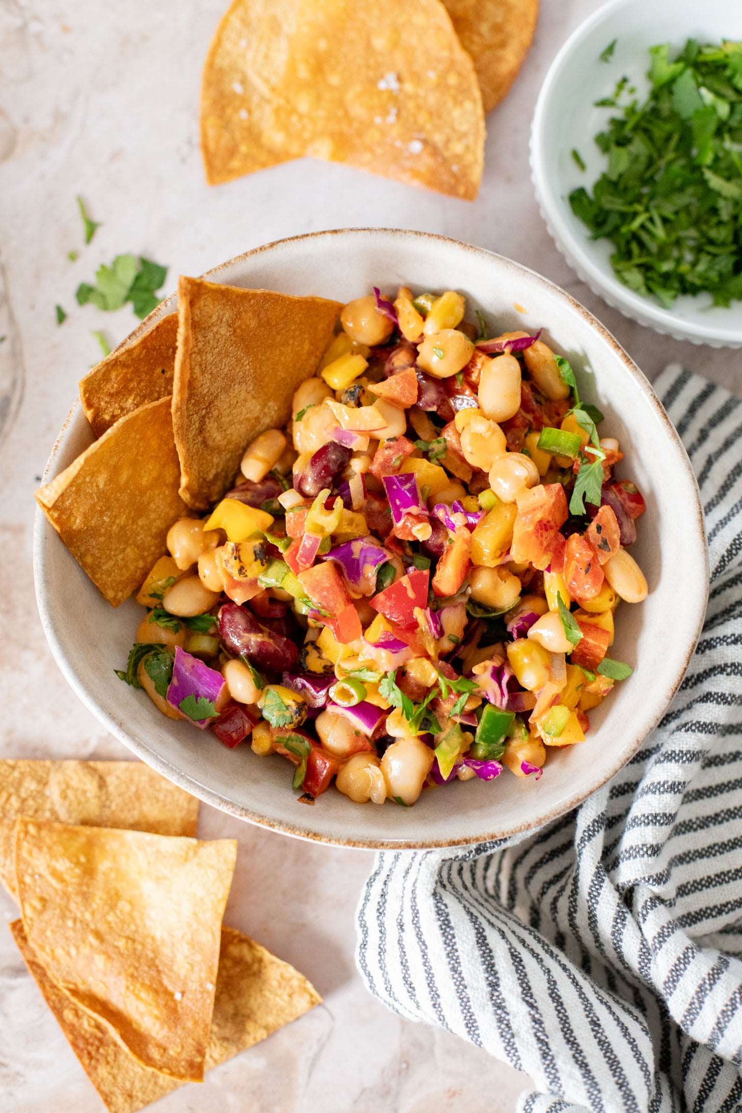 A great way to get plant protein & veggies in, this Southwest Dense Bean Salad is not only healthy it is super tasty. Perfect for meal prep | ThisSavoryVegan.com
