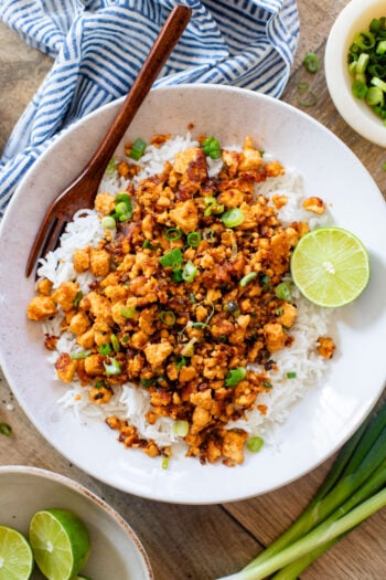 This Ginger Lime Tofu is the perfect high-protein vegan dinner! Ready in 30 minutes and packed with flavor | ThisSavoryVegan.com