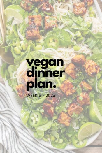 Make your life easier and use my weekly vegan dinner plans! Five nights of vegan dinner recipes and a grocery list released every Saturday | ThisSavoryVegan.com