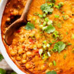 This Chickpea & Rice Enchilada Bake is a quick weeknight dinner that makes great leftover lunches. Super easy & delicious | ThisSavoryVegan.com