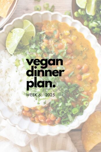 Make your life easier and use my weekly vegan dinner plans! Five nights of vegan dinner recipes and a grocery list released every Saturday | ThisSavoryVegan.com