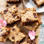 These Vegan Protein Oat Bars are the perfect snack or dessert for the novice baker. Nothing fancy, just a tasty dairy-free treat | ThisSavoryVegan.com