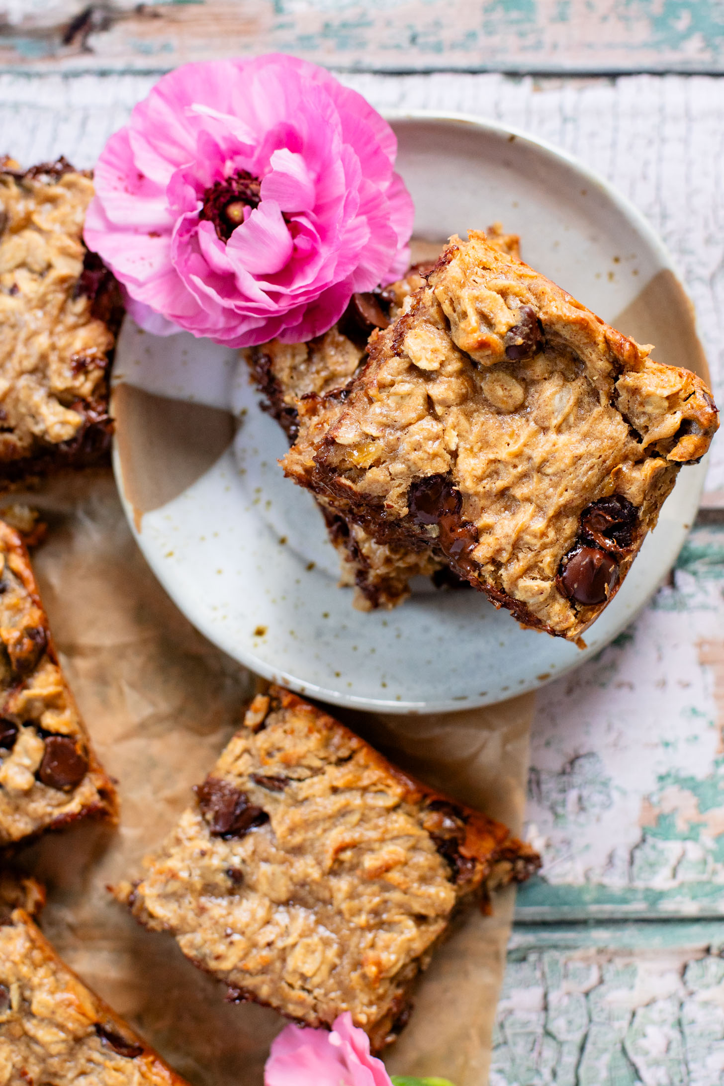 These Vegan Protein Oat Bars are the perfect snack or dessert for the novice baker. Nothing fancy, just a tasty dairy-free treat | ThisSavoryVegan.com
