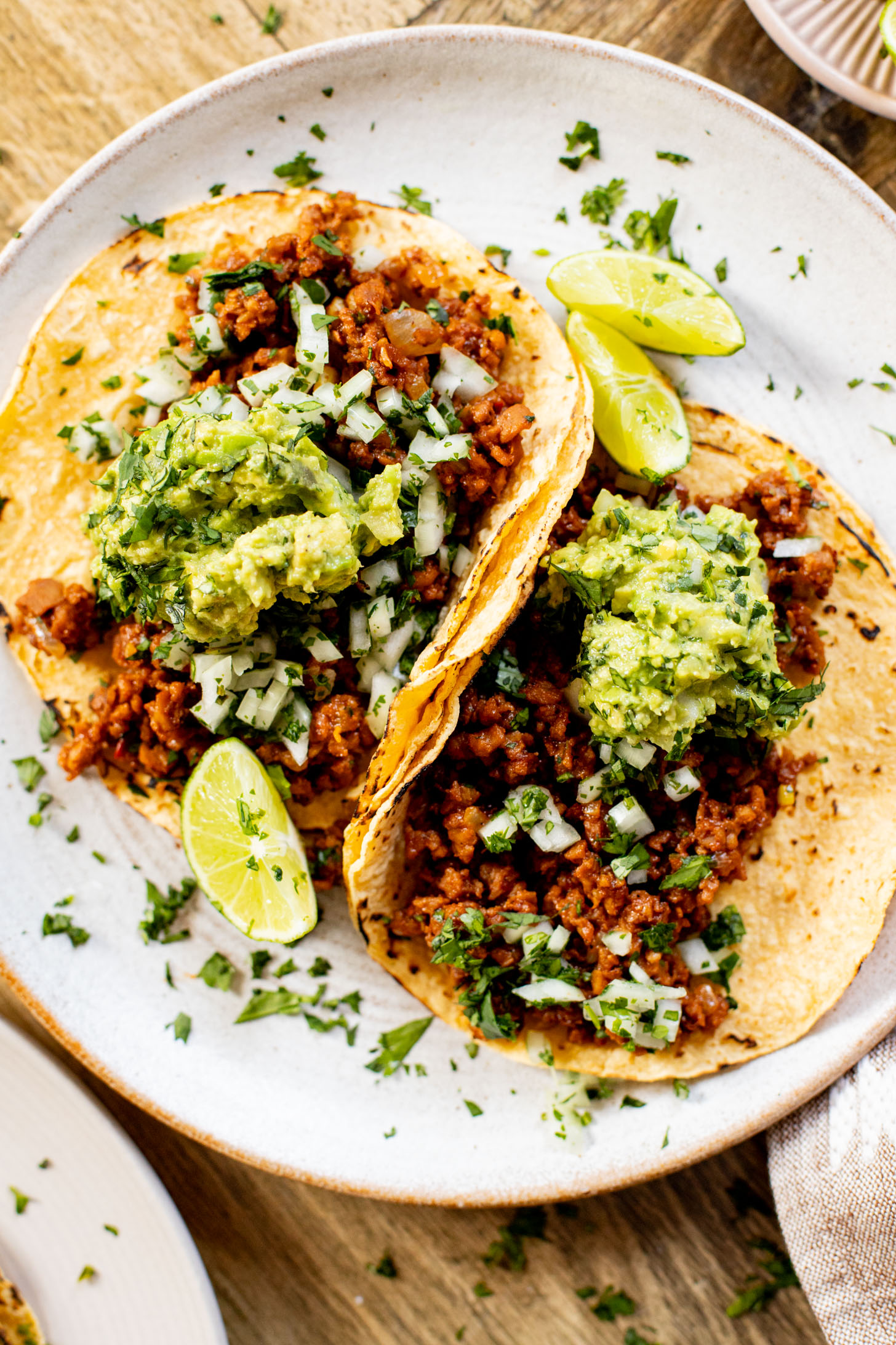 These Vegan Chipotle Beef Tacos are ready in 20 minutes and are a crowd pleaser. Perfectly smoky, packed with protein & delicious | ThisSavoryVegan.com
