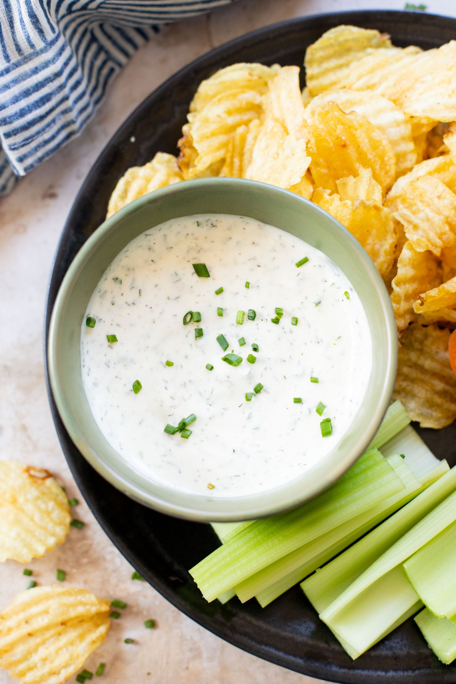 This is seriously the Best Vegan Ranch Dip - you'll never miss the dairy! This vegan dip is perfect for a party or game day snack | ThisSavoryVegan.com