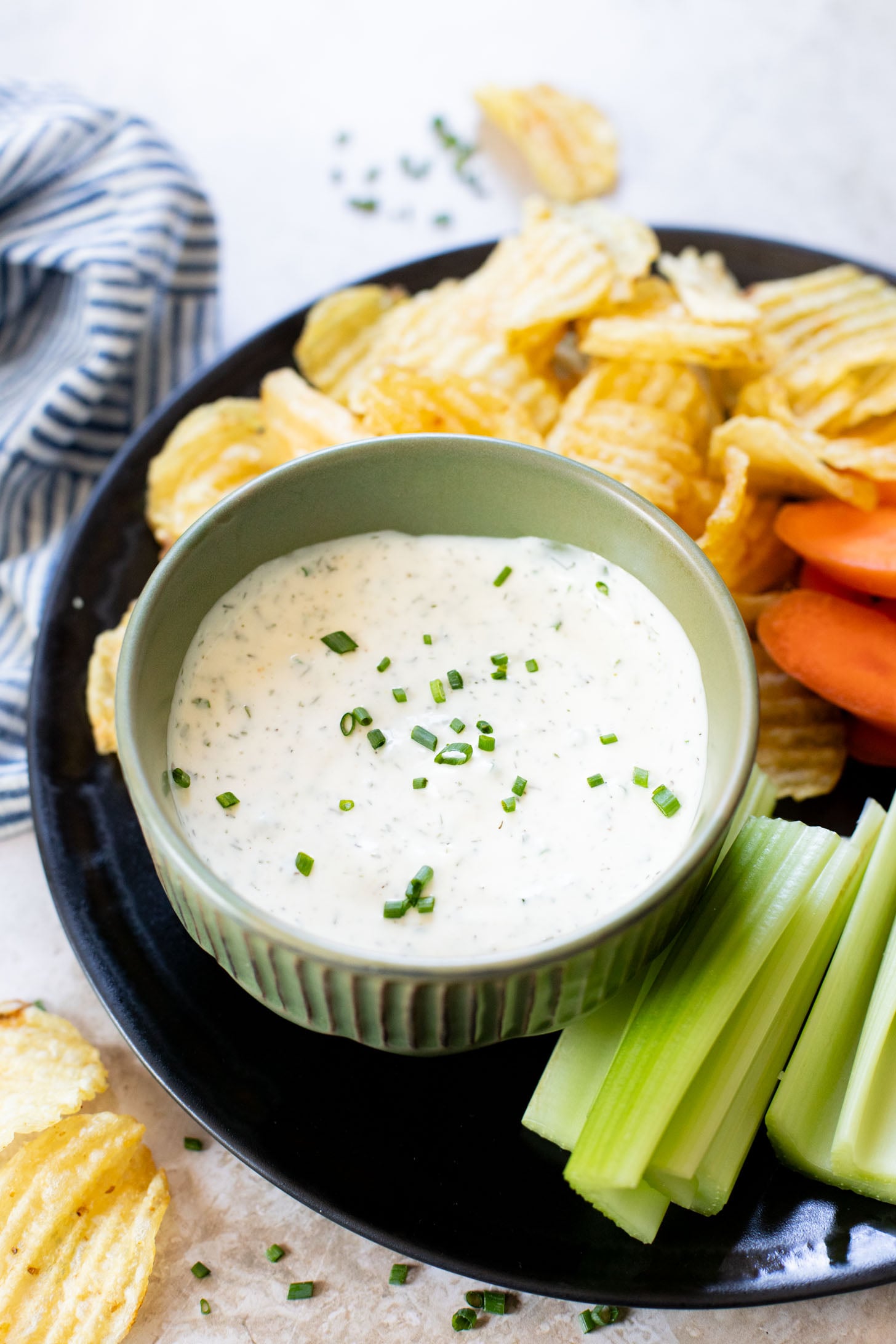 This is seriously the Best Vegan Ranch Dip - you'll never miss the dairy! This vegan dip is perfect for a party or game day snack | ThisSavoryVegan.com