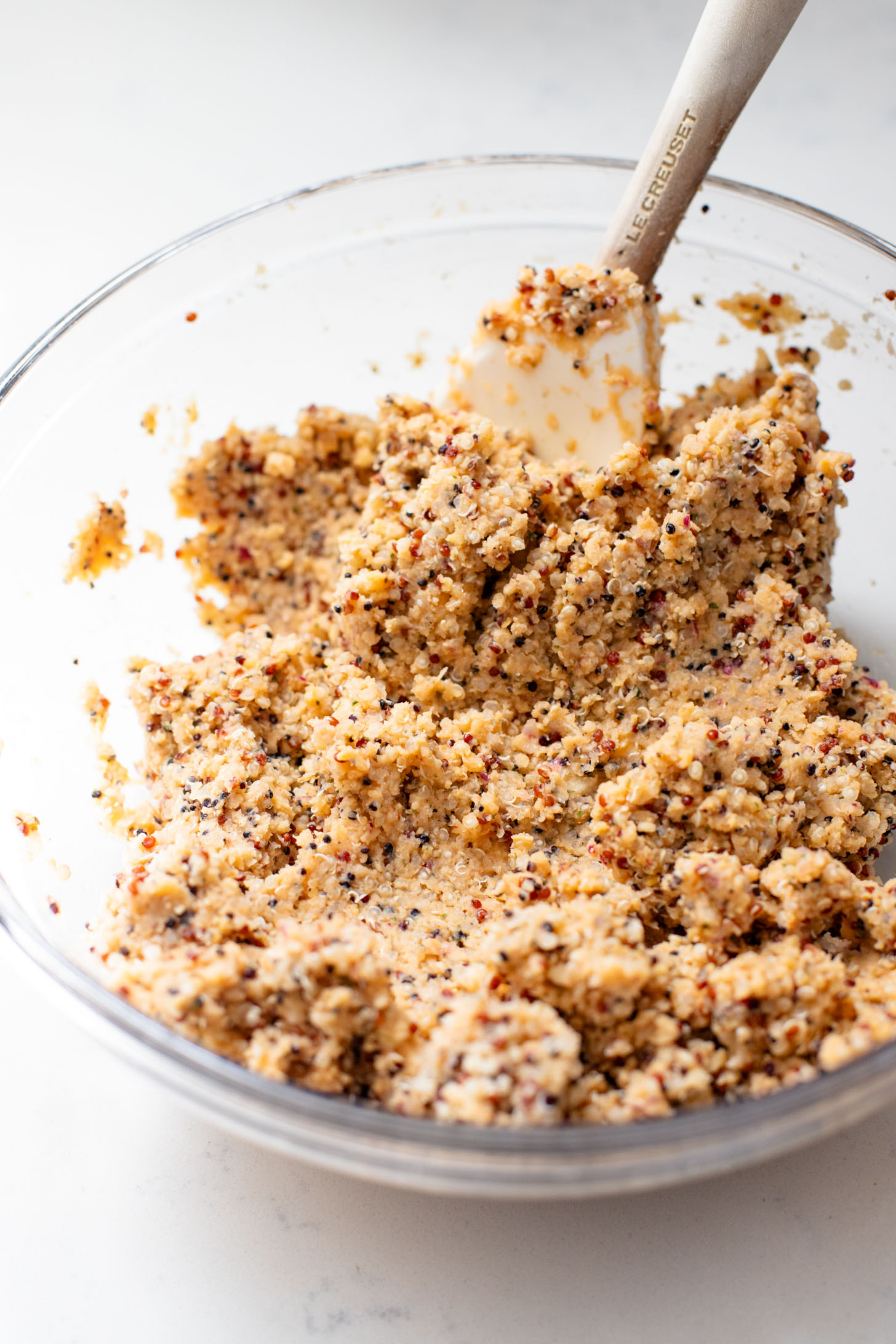 These Crispy Chickpea Quinoa Patties are made with simple ingredients and topped with a dairy-free lemon garlic aioli | ThisSavoryVegan.com