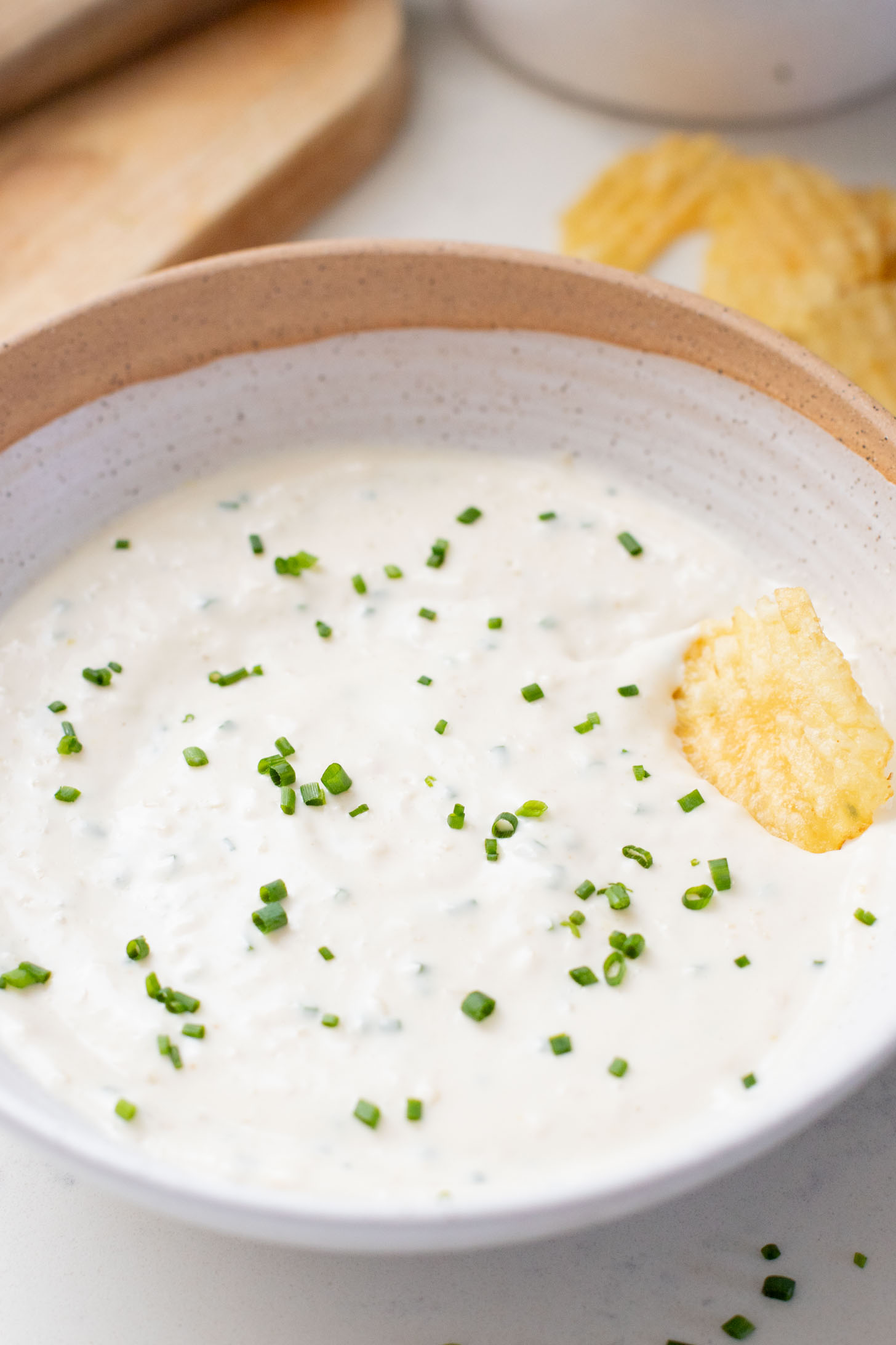 This Quick French Onion Dip is not only ready in 5 minutes, it is also totally dairy-free! And trust me you won't even notice - it is so good | ThisSavoryVegan.com