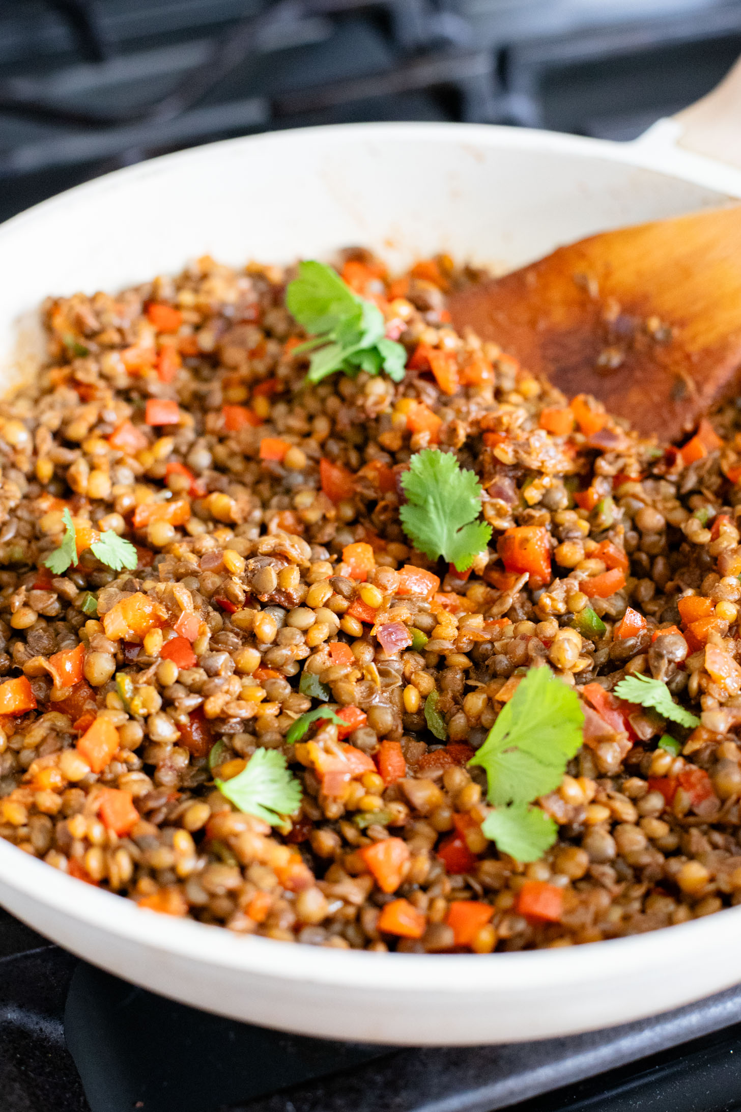 These Spicy Lentil Tacos bring the heat...and pack in some healthy, plant protein. Ready in under 30 minutes, these are perfect weeknight tacos | ThisSavoryVegan.com