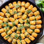This Taco Tater Tot Casserole is a family dinner that everyone will love! It is quick, easy, meat-free and dairy-free. And, of course, super tasty | ThisSavoryVegan.com
