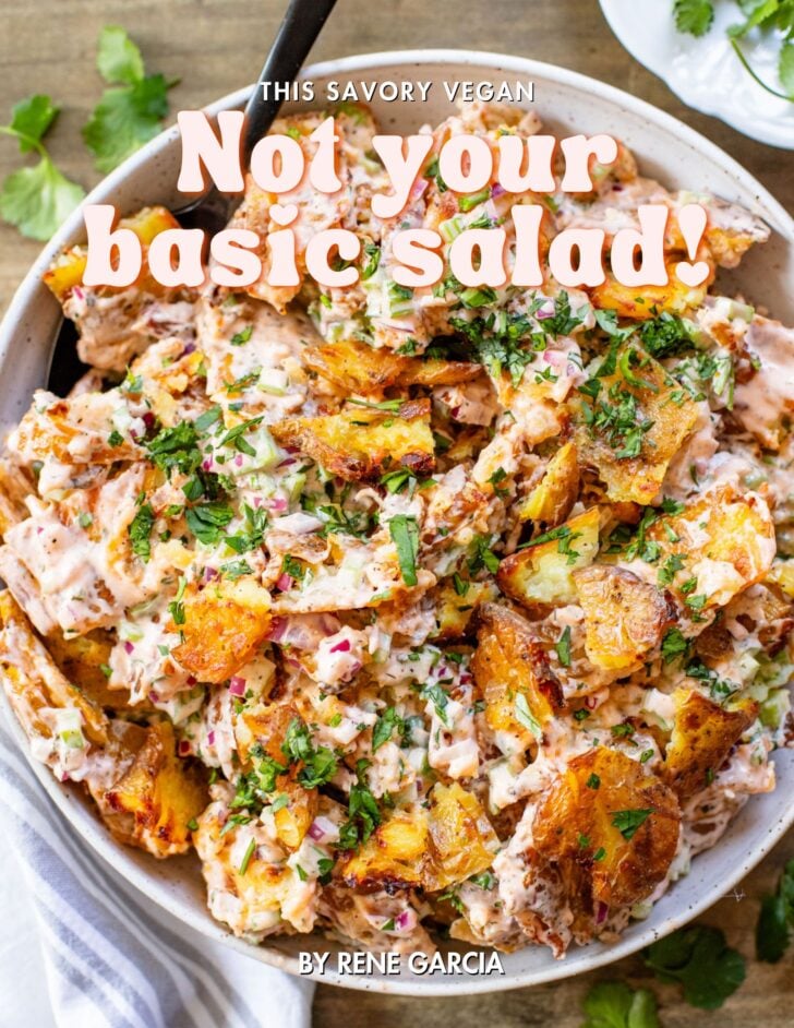 My new ebook Not Your Basic Salad! is here and I'm so excited to share it with you. This is such a fun collection of vegan salads you'll love | ThisSavoryVegan.com