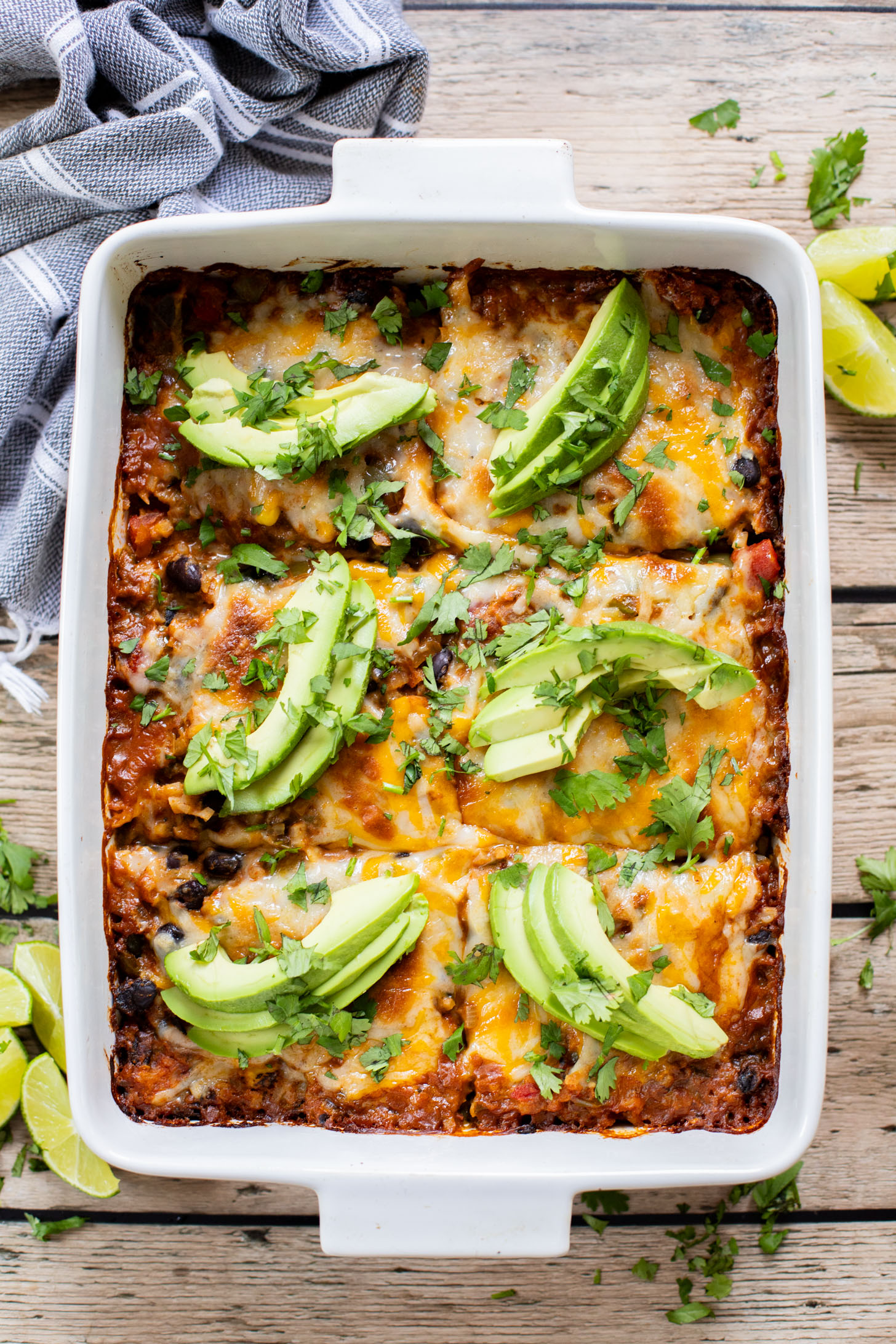 This Cauliflower Rice Taco Casserole is the perfect low-carb weeknight dinner. Packed with veggies, plant protein & also dairy-free | ThisSavoryVegan.com