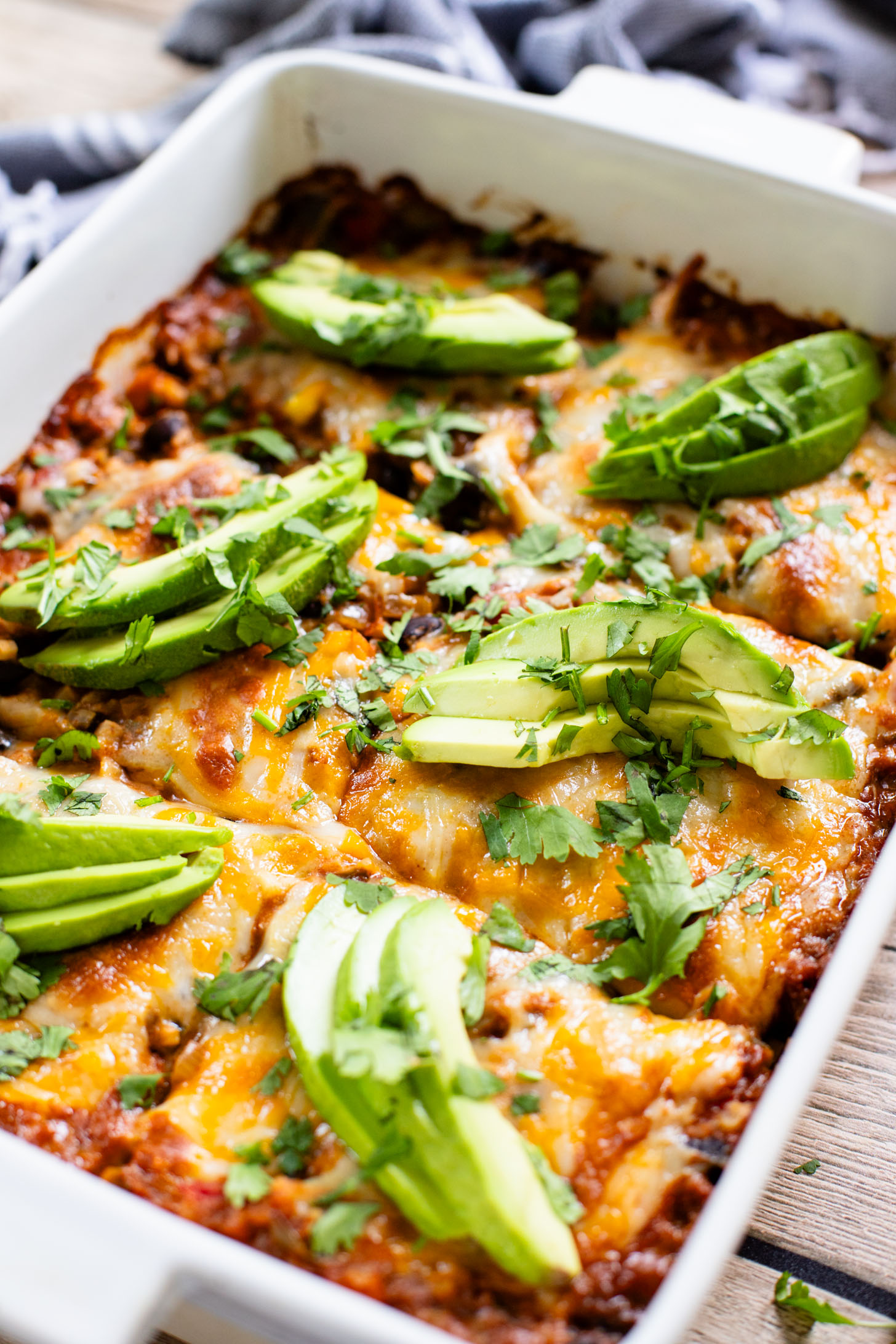 This Cauliflower Rice Taco Casserole is the perfect low-carb weeknight dinner. Packed with veggies, plant protein & also dairy-free | ThisSavoryVegan.com