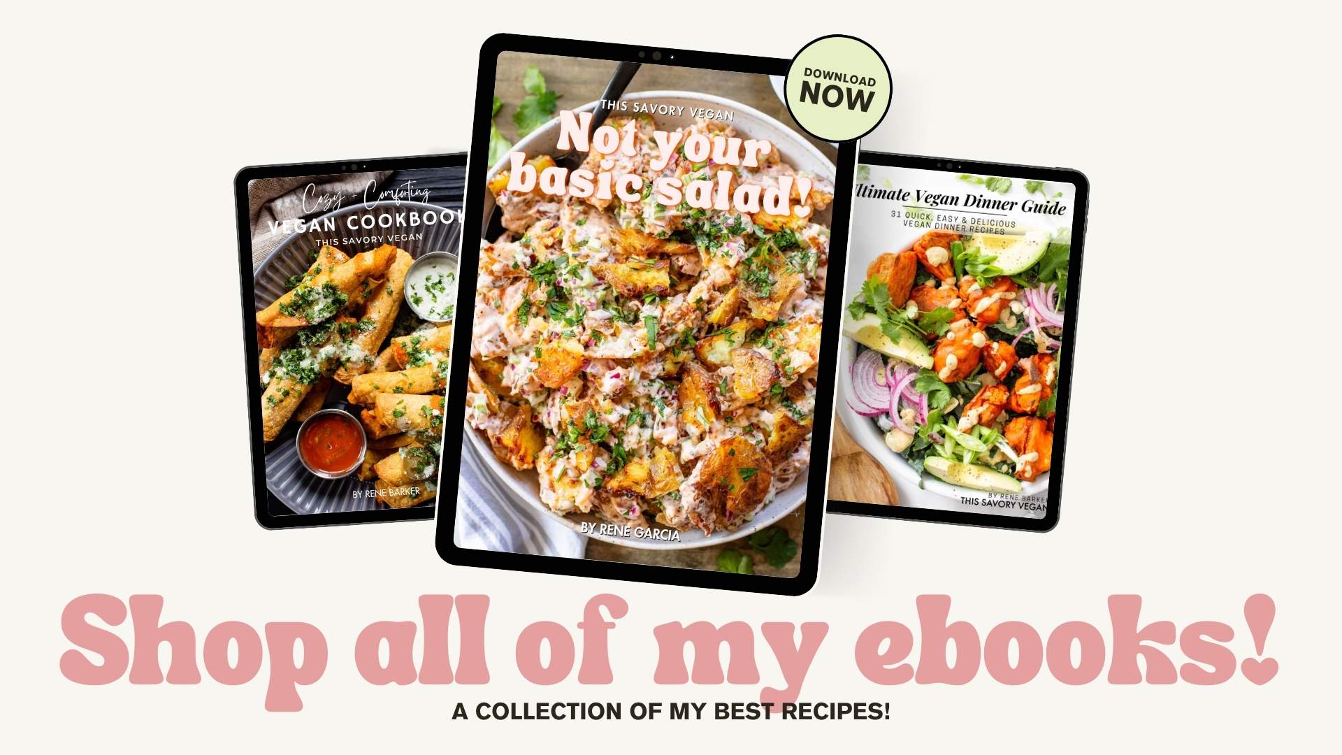 My new ebook Not Your Basic Salad! is here and I'm so excited to share it with you. This is such a fun collection of vegan salads you'll love | ThisSavoryVegan.com