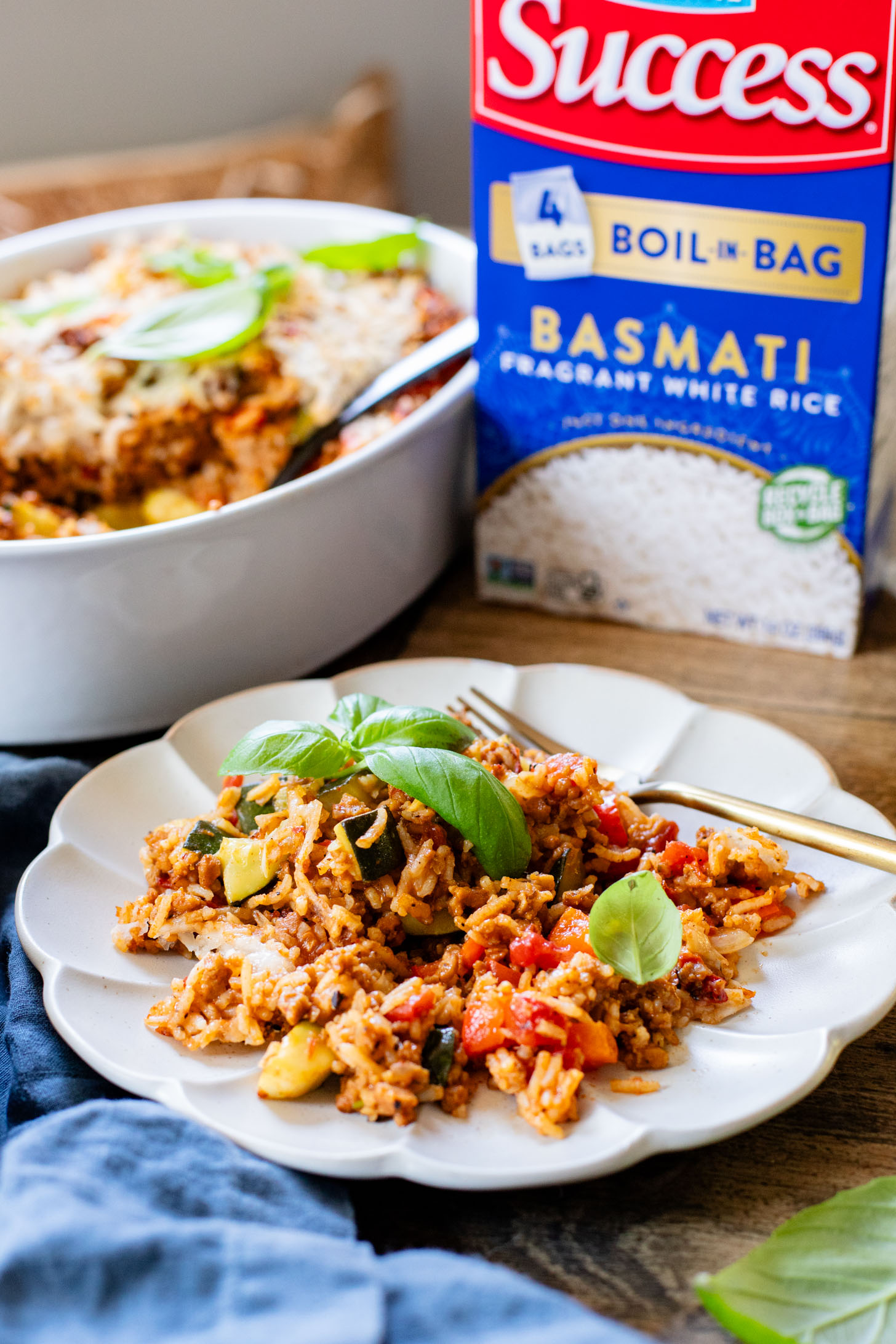 This Vegan Beef Zucchini Casserole is a hearty & delicious dinner idea. You get rice, veggies & plant protein in one tasty dish | ThisSavoryVegan.com