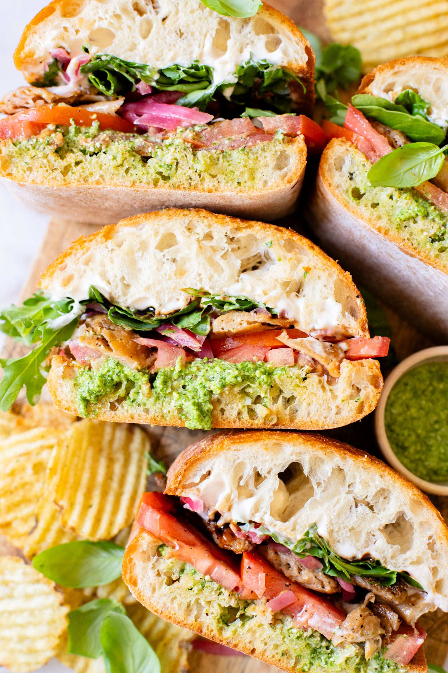 This Vegan Chicken Pesto Sandwich is the ultimate summer sandwich recipe! Perfect for a picnic or beach day | ThisSavoryVegan.com