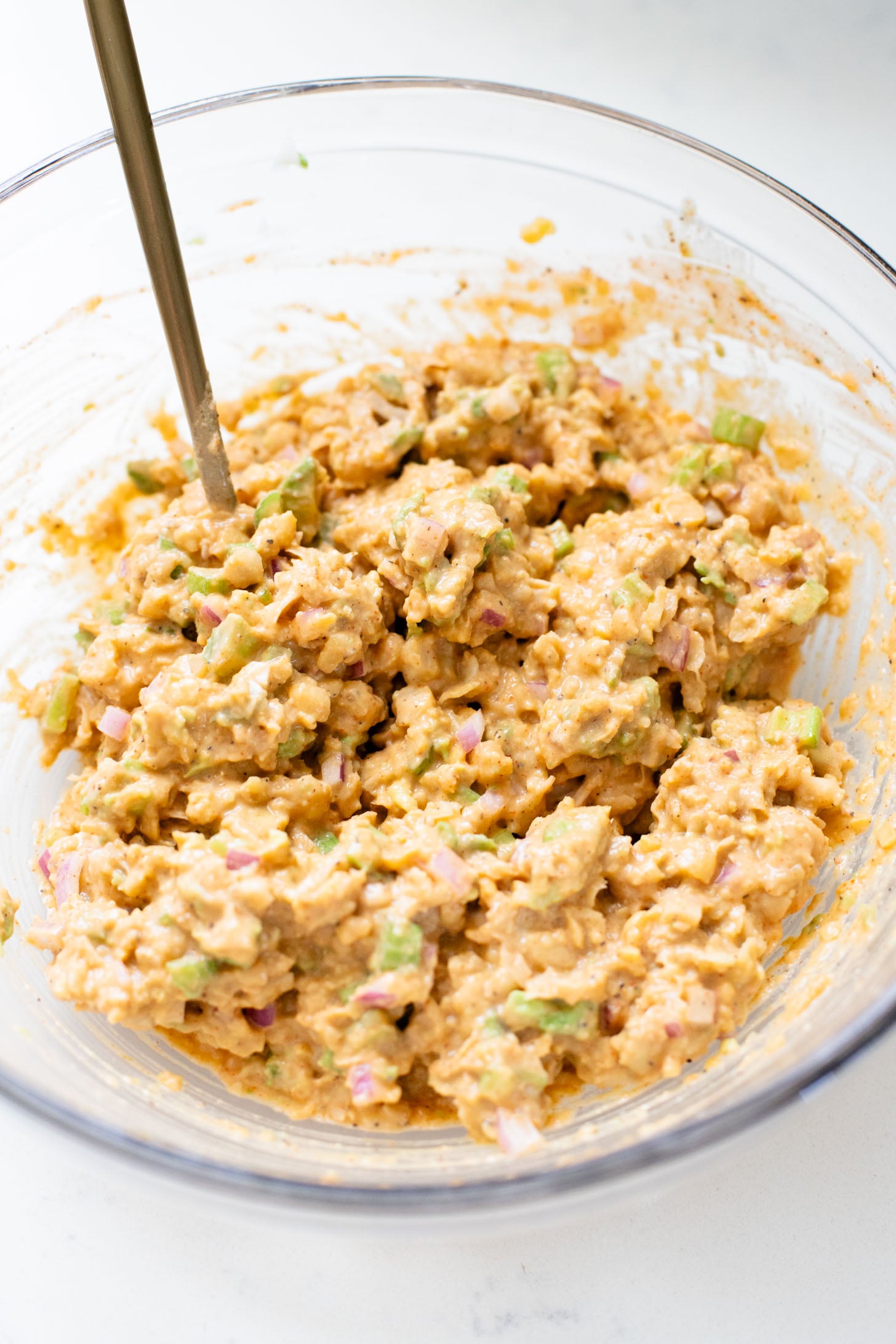 This Buffalo Chickpea Melt is the most comforting (and quick) vegan sandwich! Made with dairy-free cheese & the best chickpea salad | ThisSavoryVegan.com