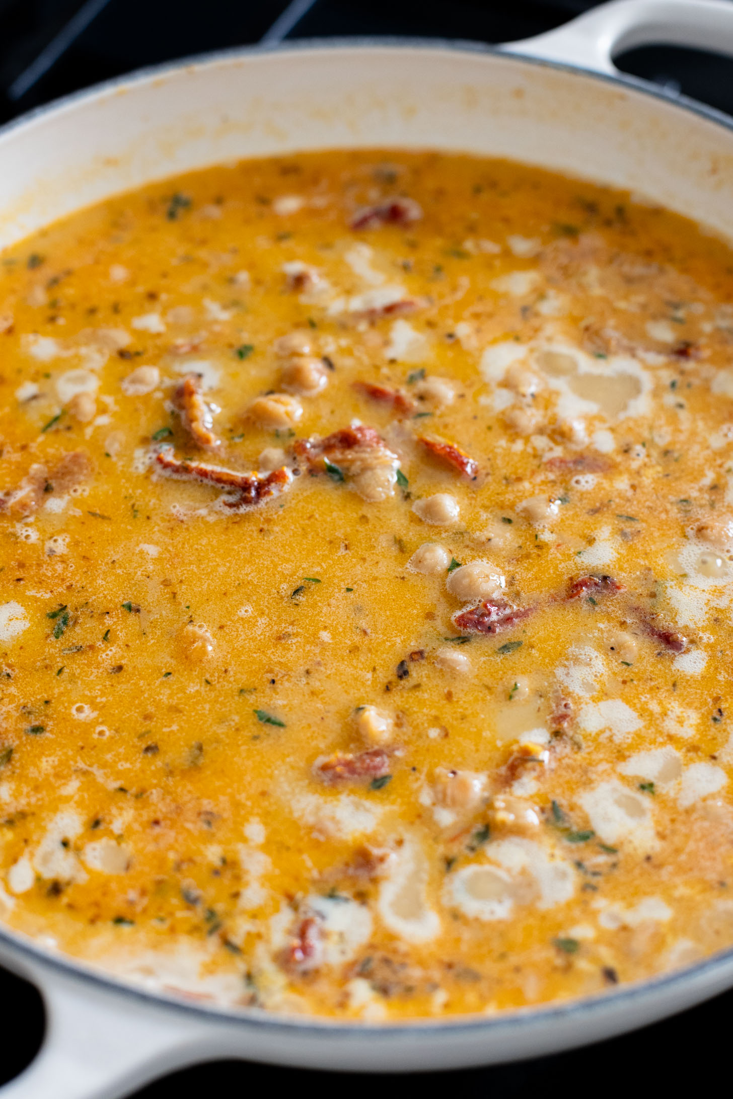 This Creamy Chickpeas & Rice Skillet is a quick and easy plant-based dinner that the whole family will love | ThisSavoryVegan.com