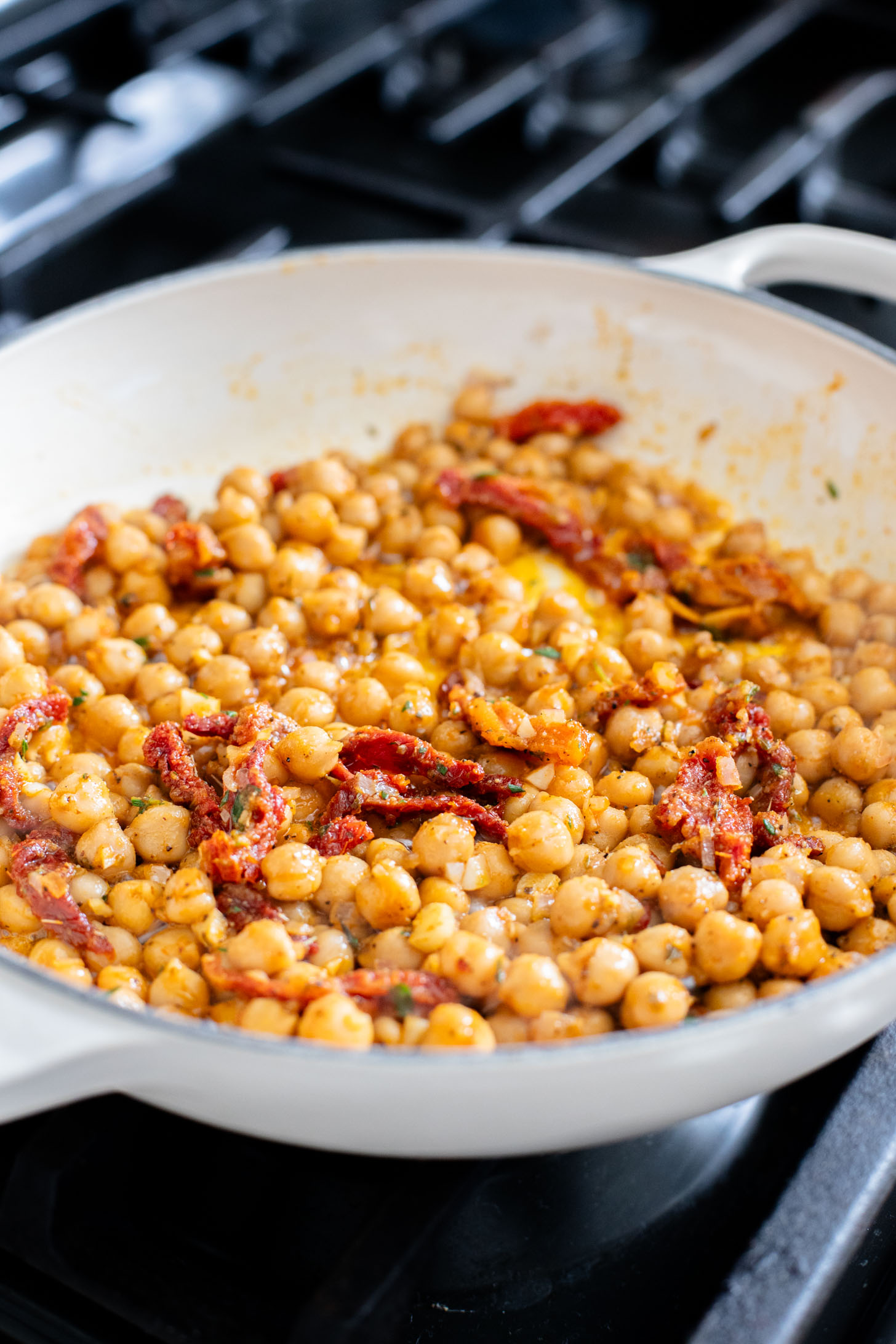 This Creamy Chickpeas & Rice Skillet is a quick and easy plant-based dinner that the whole family will love | ThisSavoryVegan.com