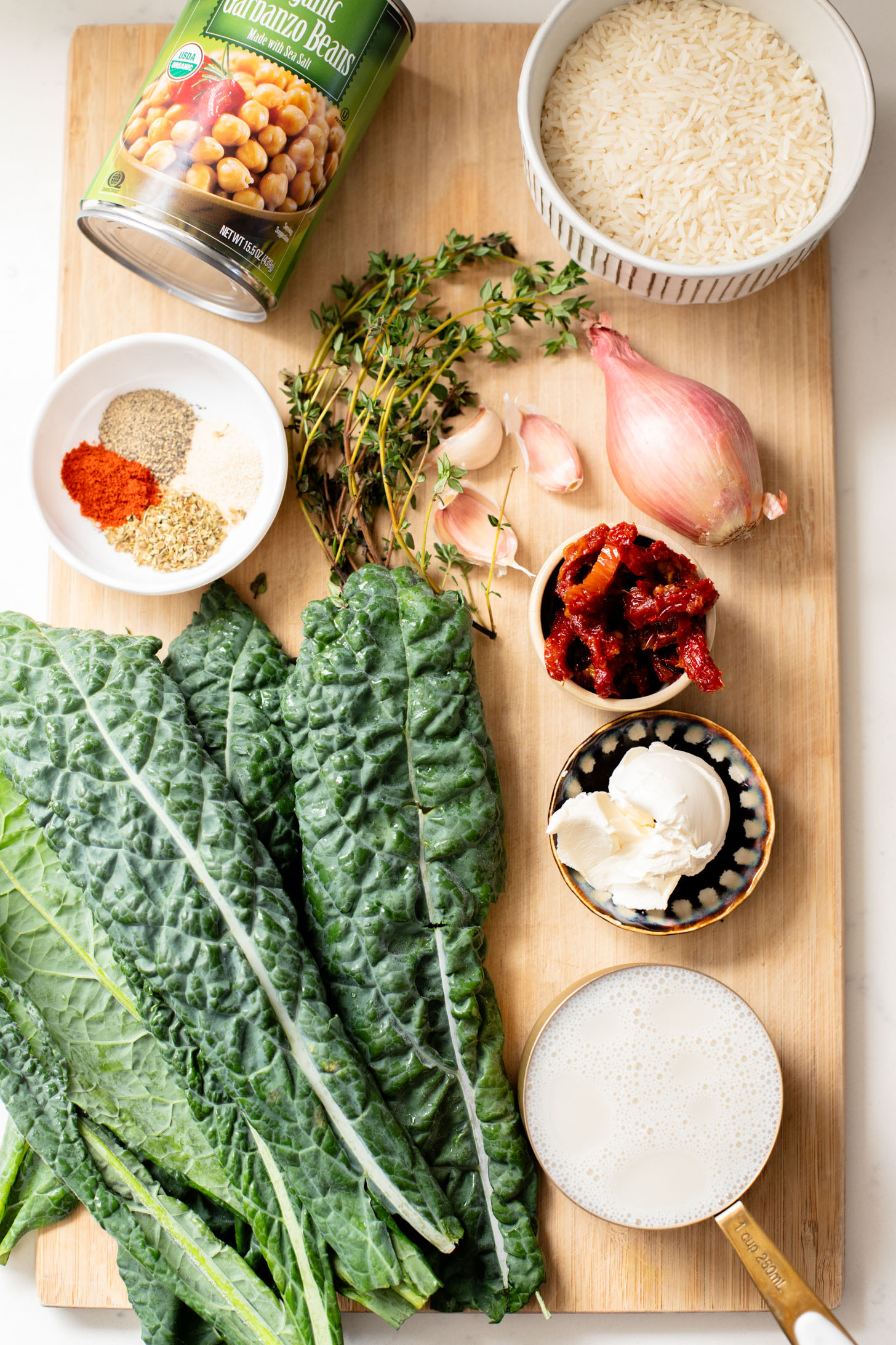 This Creamy Chickpeas & Rice Skillet is a quick and easy plant-based dinner that the whole family will love | ThisSavoryVegan.com