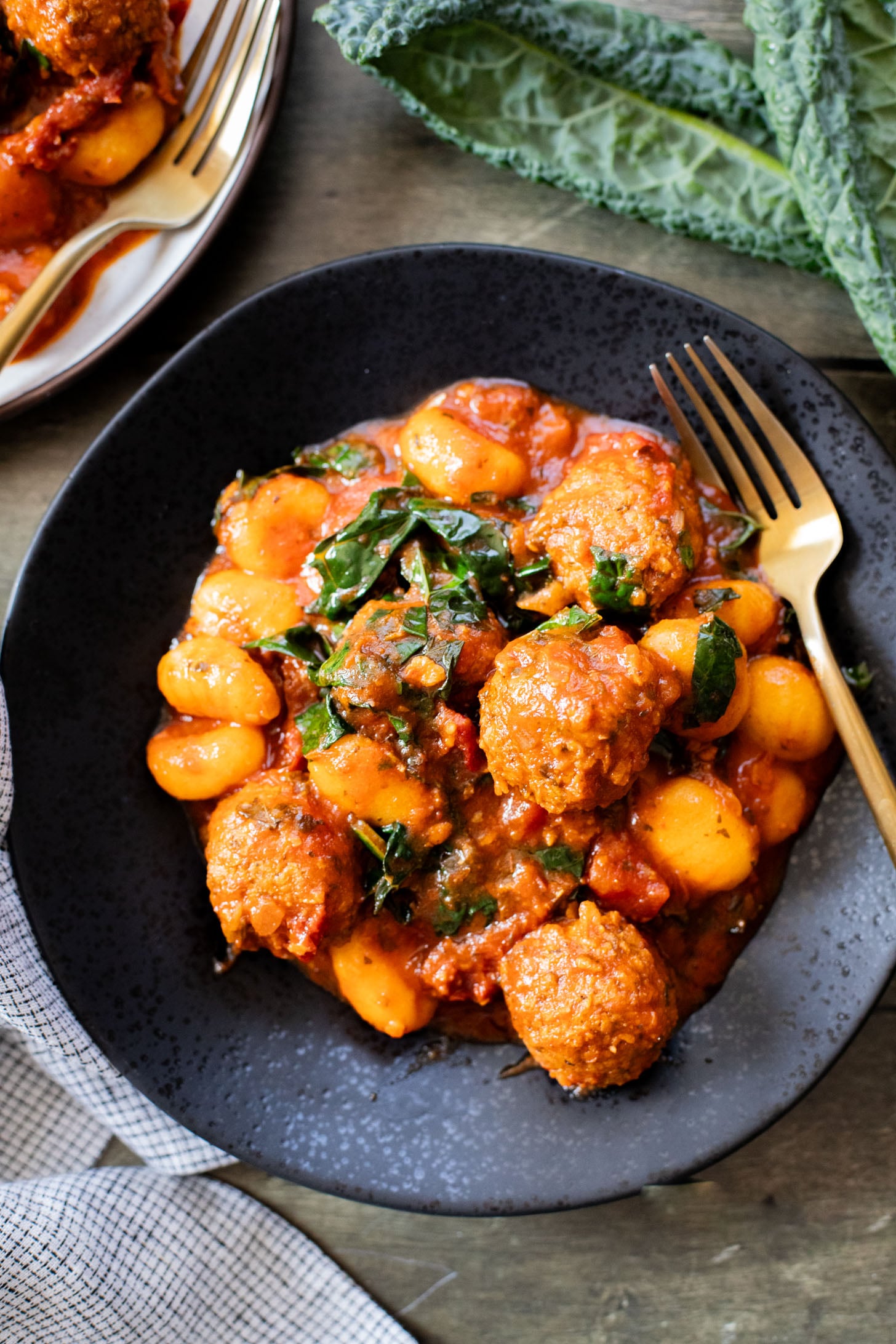This Trader Joe's Vegan Meatballs & Gnocchi recipe only requires 5 ingredients and less than 30 minutes to get on the table | ThisSavoryVegan.com