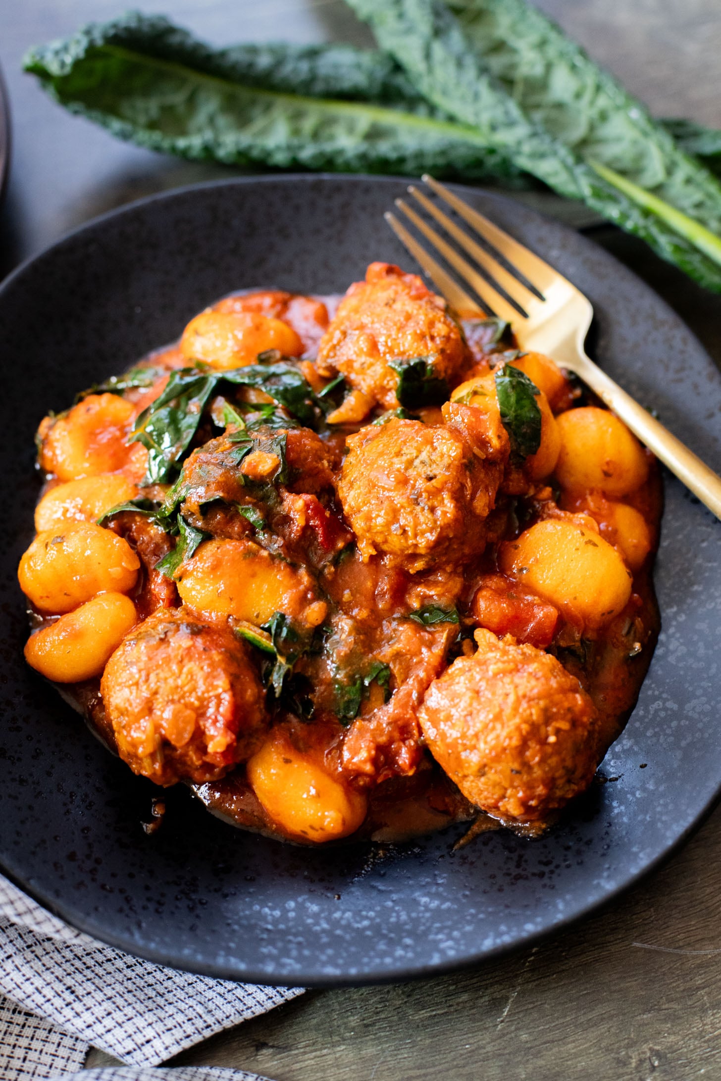 This Trader Joe's Vegan Meatballs & Gnocchi recipe only requires 5 ingredients and less than 30 minutes to get on the table | ThisSavoryVegan.com