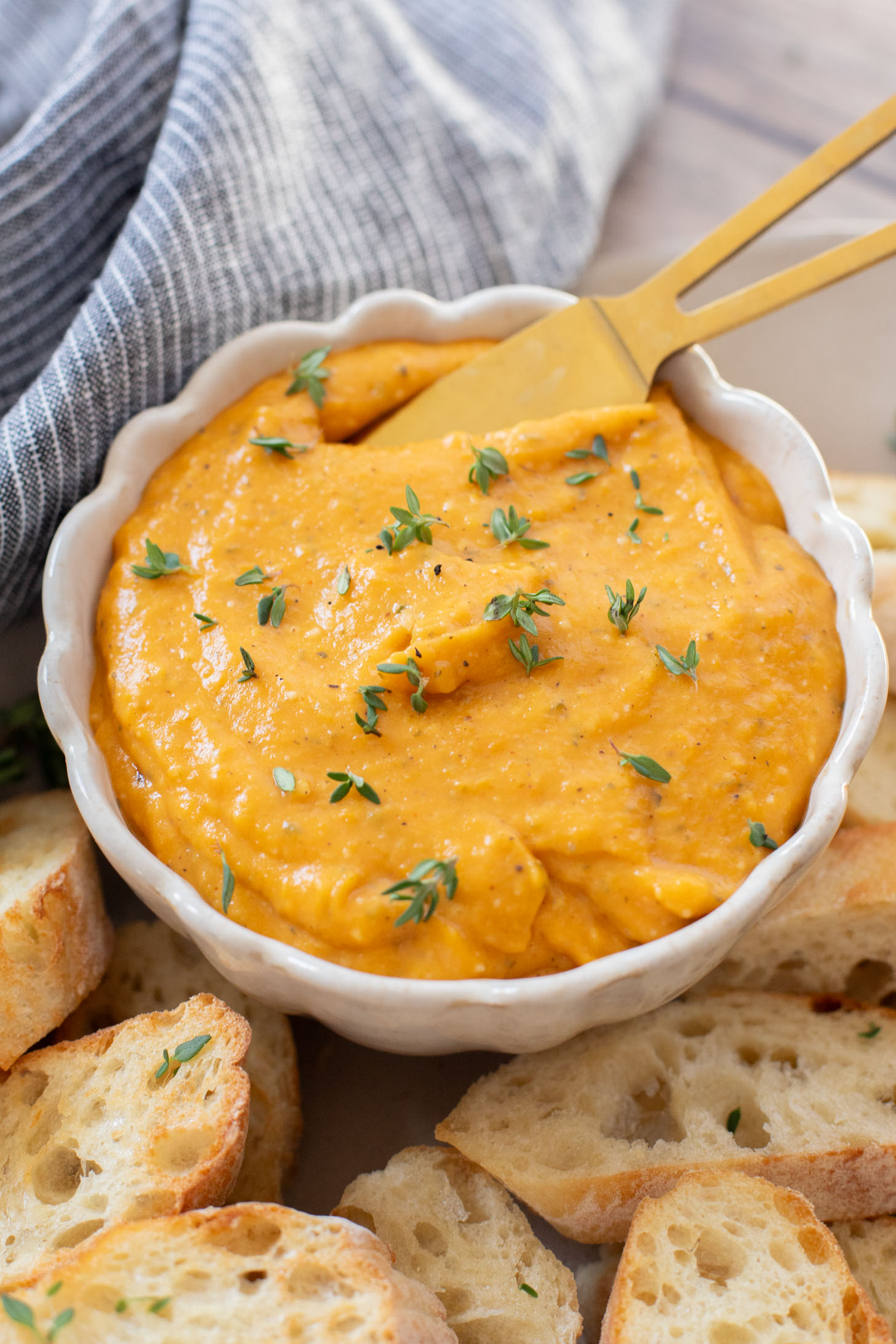 This Cheesy Butternut Squash Dip is a super delicious vegan appetizer. A great addition to your holiday menu | ThisSavoryVegan.com