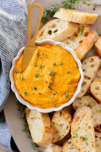 This Cheesy Butternut Squash Dip is a super delicious vegan appetizer. A great addition to your holiday menu | ThisSavoryVegan.com