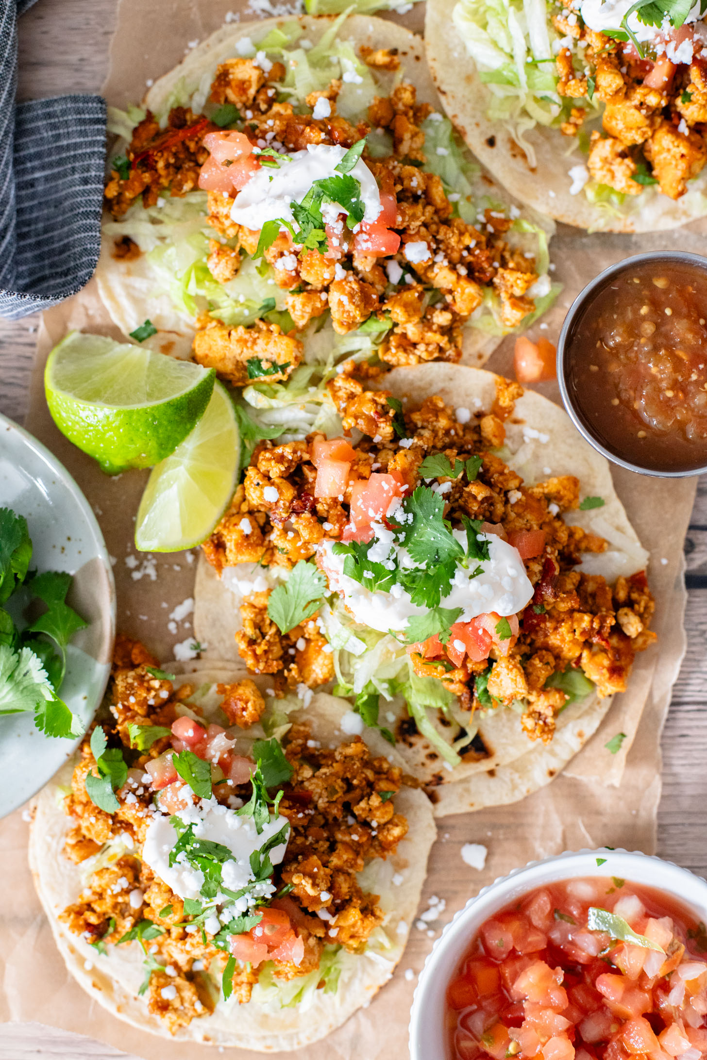These High Protein Tofu Tacos are simple to make (you just need one skillet and 30 minutes) and they are packed with plant protein | ThisSavoryVegan.com