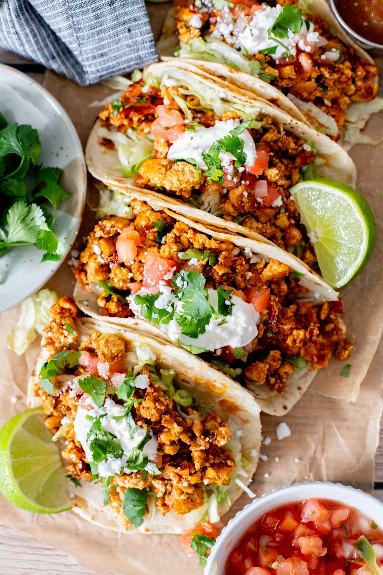 These High Protein Tofu Tacos are simple to make (you just need one skillet and 30 minutes) and they are packed with plant protein | ThisSavoryVegan.com