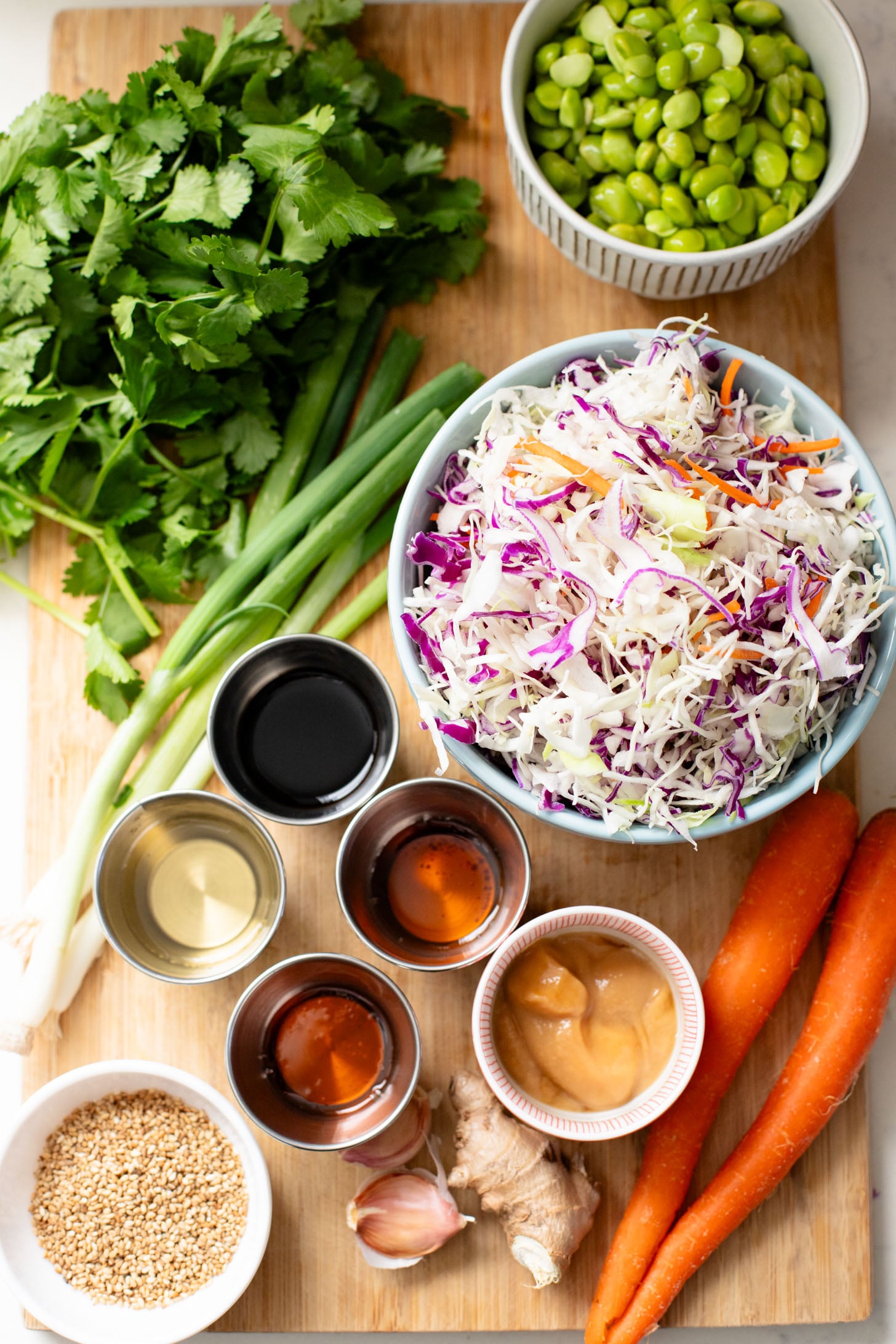 This Miso Sesame Crunch Salad is packed with veggies, including plant protein, and tossed with the best miso dressing that you'll want to put on everything | ThisSavoryVegan.com