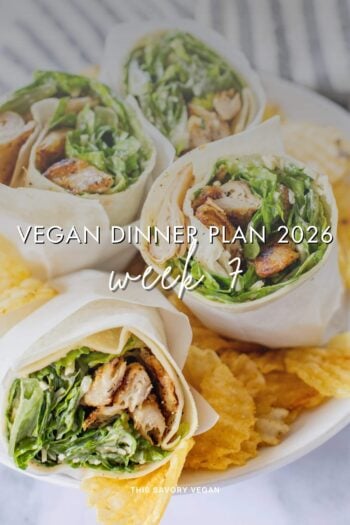 Make your life easier and use my weekly vegan dinner plans! Five nights of vegan dinner recipes and a grocery list released every Saturday | ThisSavoryVegan.com