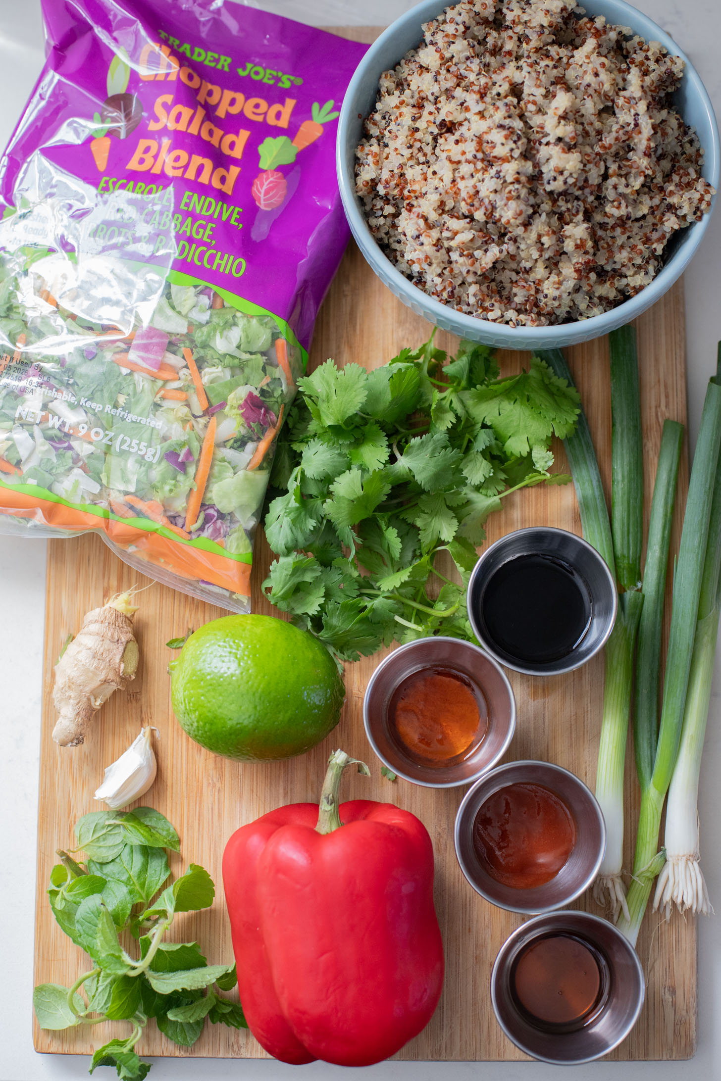 This Quinoa Crunch Salad is a quick and delicious lunch or dinner. Made with a simple, homemade asian dressing | ThisSavoryVegan.com