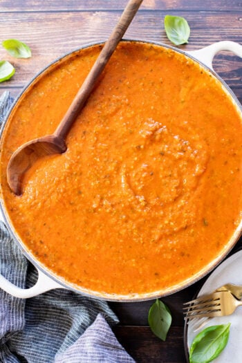 This Roasted Vegetable Marinara is the perfect recipe to sneak in some extra veggies to your dinner - baby-friendly and so good | ThisSavoryVegan.com