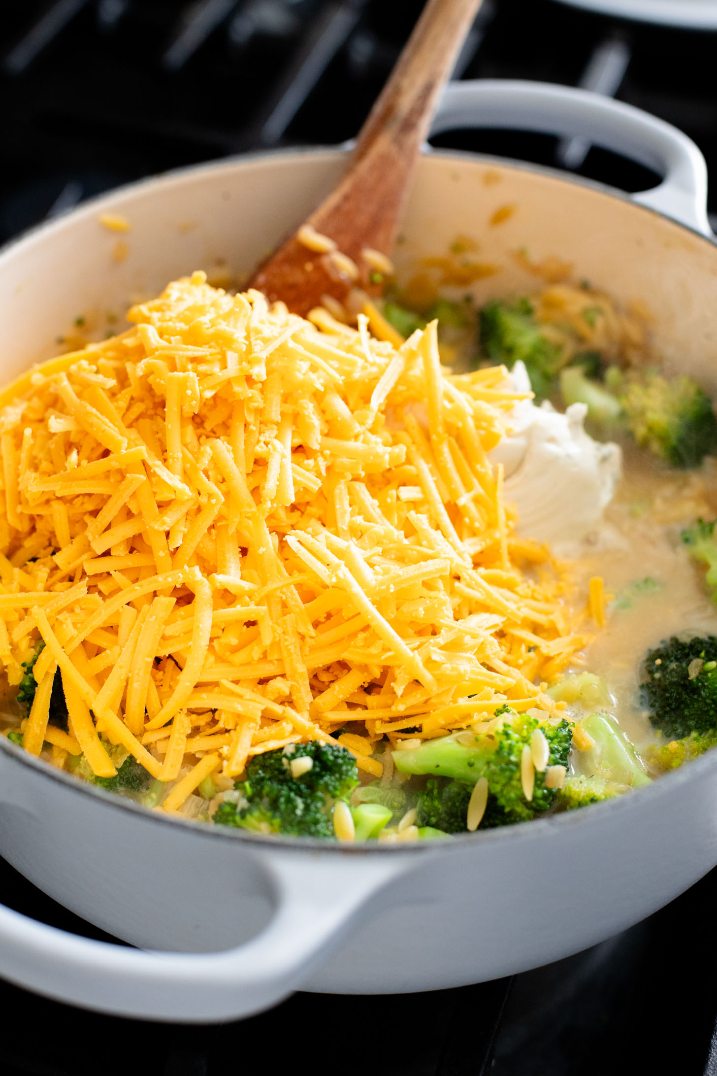 This Vegan Broccoli Cheddar Orzo is a creamy & cozy weeknight dinner that is 100% dairy-free and super delicious | ThisSavoryVegan.com