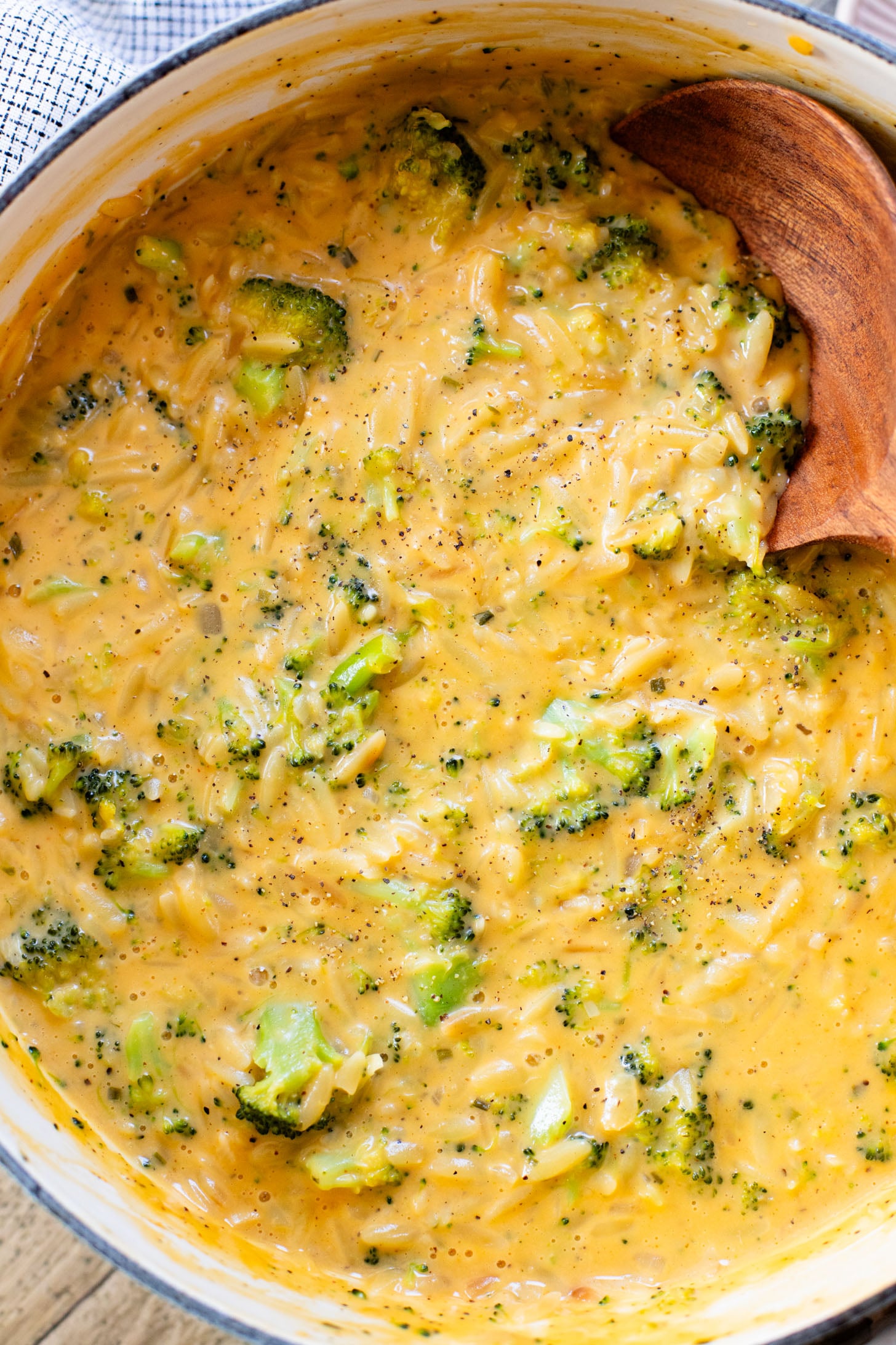 This Vegan Broccoli Cheddar Orzo is a creamy & cozy weeknight dinner that is 100% dairy-free and super delicious | ThisSavoryVegan.com