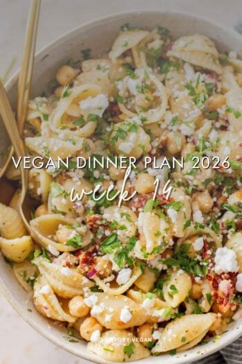 Make your life easier and use my weekly vegan dinner plans! Five nights of vegan dinner recipes and a grocery list released every Saturday | ThisSavoryVegan.com