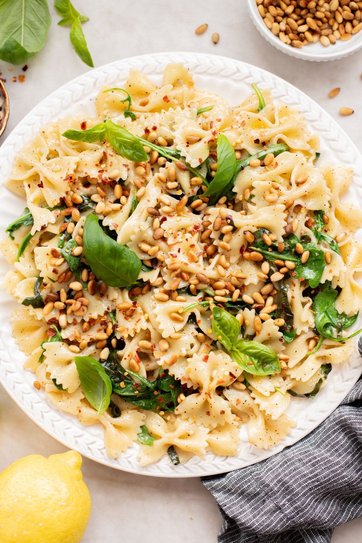 These Buttery Lemon Noodles with Toasted Pine Nuts are dairy-free and so comforting! The perfect spring pasta night recipe | ThisSavoryVegan.com