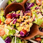 This Chipotle Chickpea Chopped Salad is a quick & easy meal that is packed with fresh veggies, a smoky chipotle dressing and chickpeas | ThisSavoryVegan.com