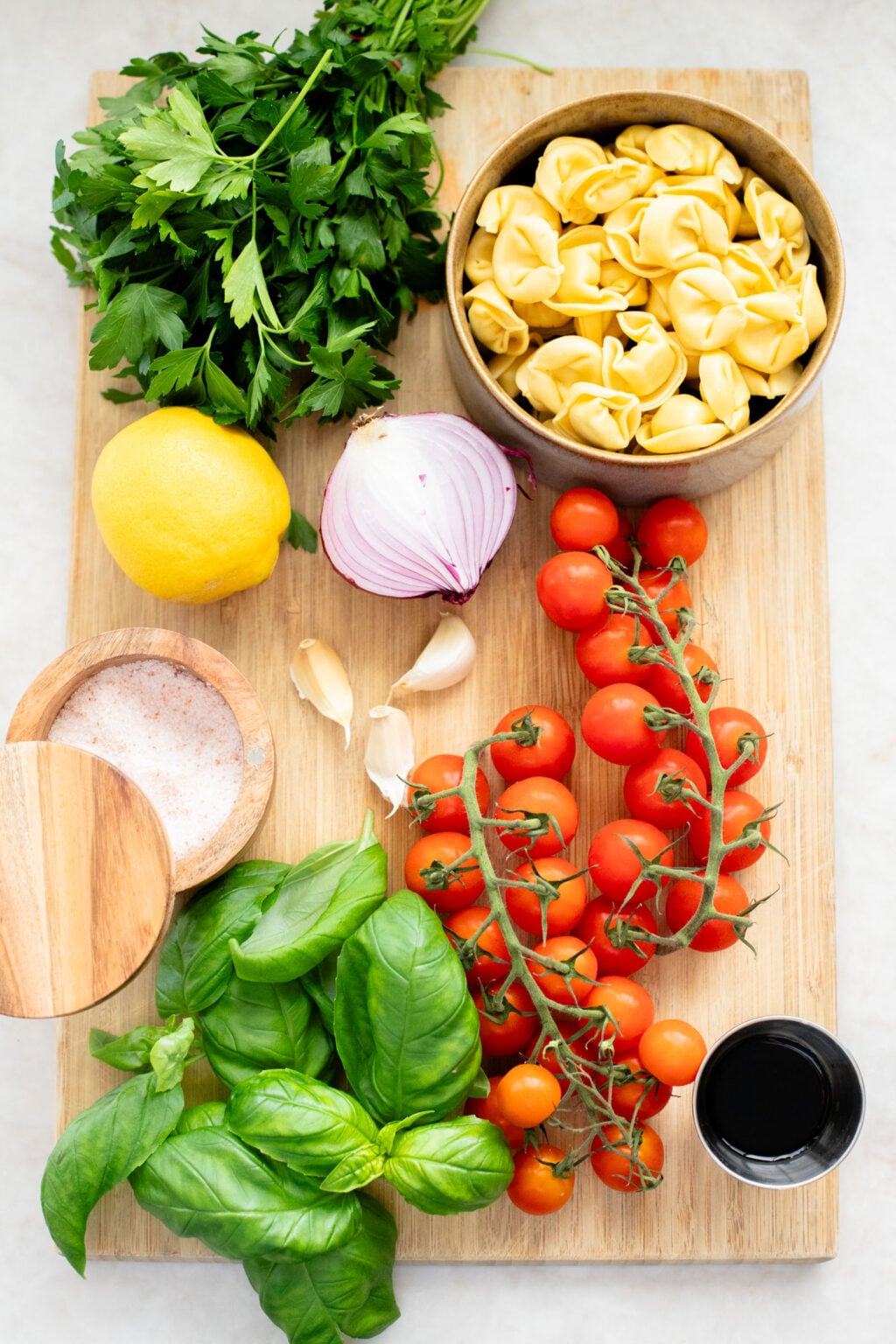Tomato Basil Tortellini Salad (members only) - This Savory Vegan