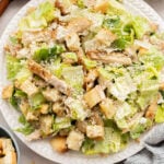 This is the BEST Vegan Chicken Caesar Salad! The dressing is creamy, the vegan chicken is crispy. The perfect lunch or dinner | ThisSavoryVegan.com