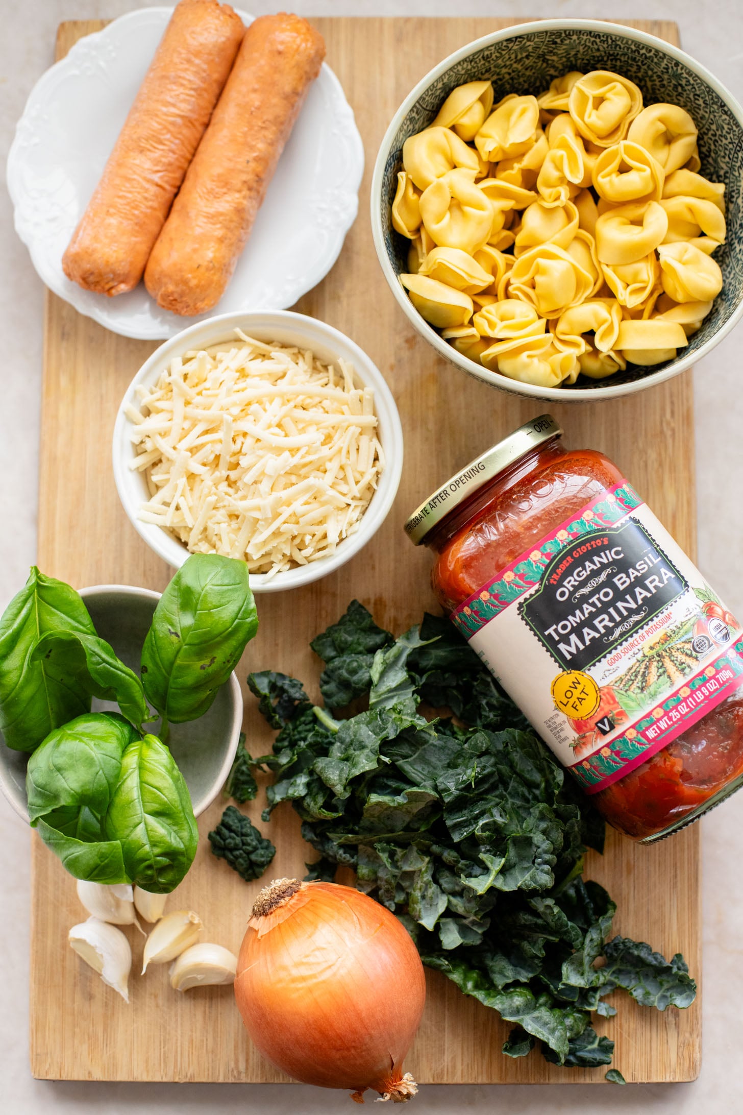 This Vegan Sausage Tortellini Bake is the perfect family meal - made in one pan and super comforting | ThisSavoryVegan.com