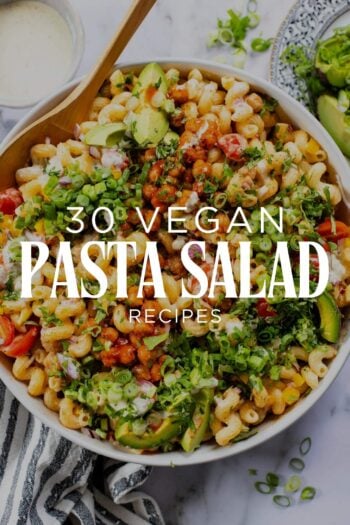 Get ready for warm weather and BBQs with these 30 Vegan Pasta Salad Recipes! Because nothing says party food like a delicious pasta salad | ThisSavoryVegan.com