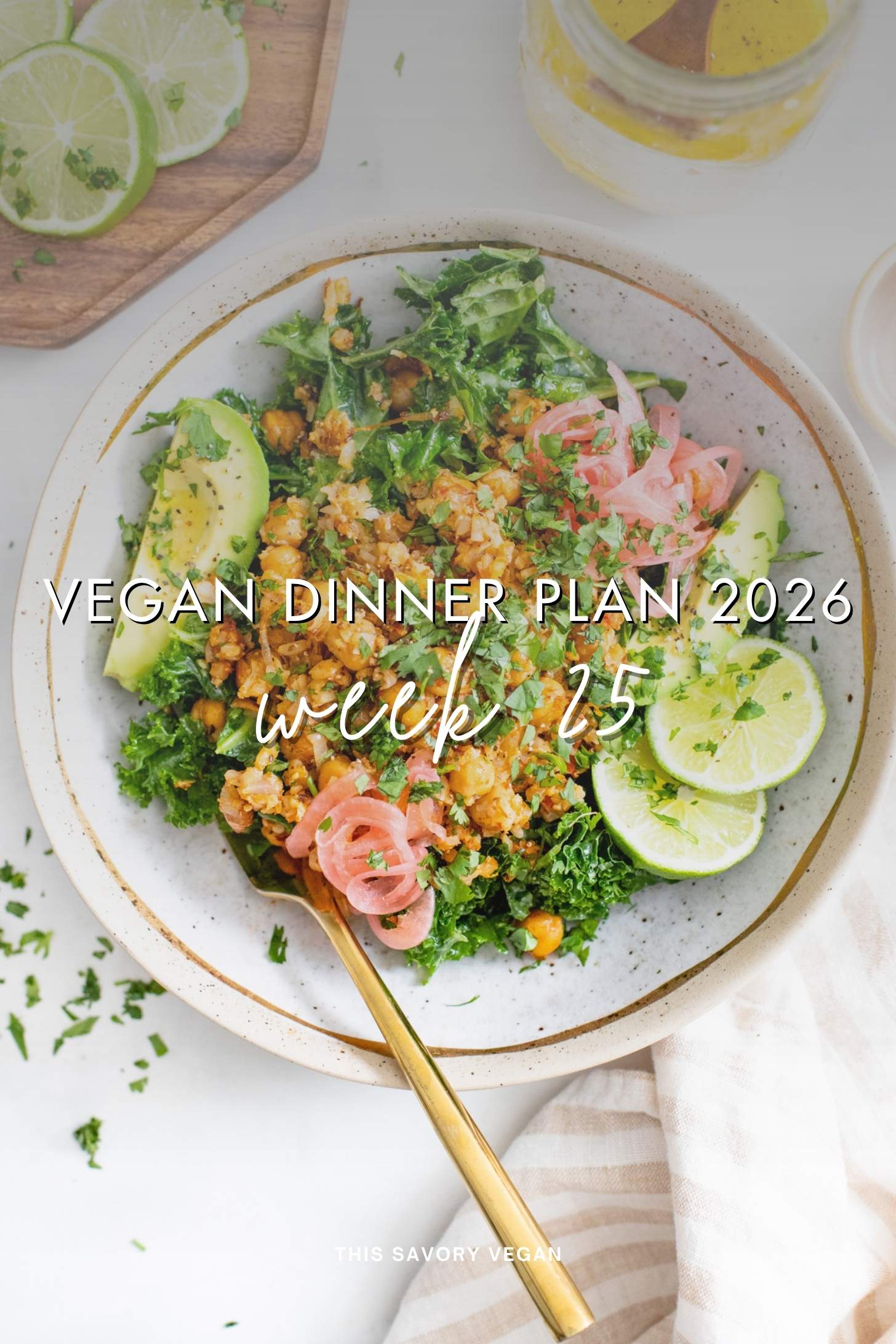 Make your life easier and use my weekly vegan dinner plans! Five nights of vegan dinner recipes and a grocery list released every Saturday | ThisSavoryVegan.com