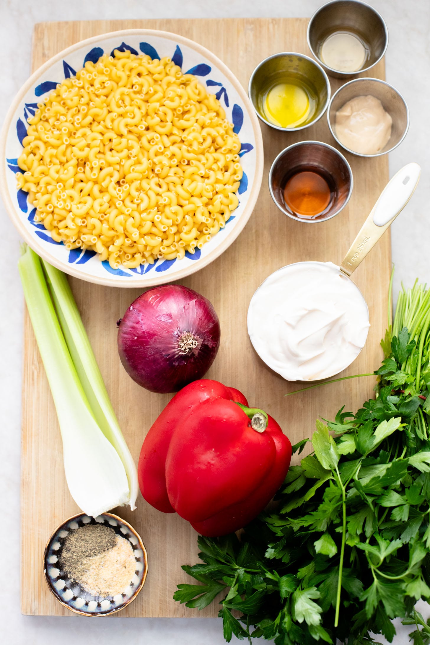 This Vegan Macaroni Salad is a lighter, vegan version of a classic BBQ staple. This is a total crowd pleaser you will want to take to every party | ThisSavoryVegan.com