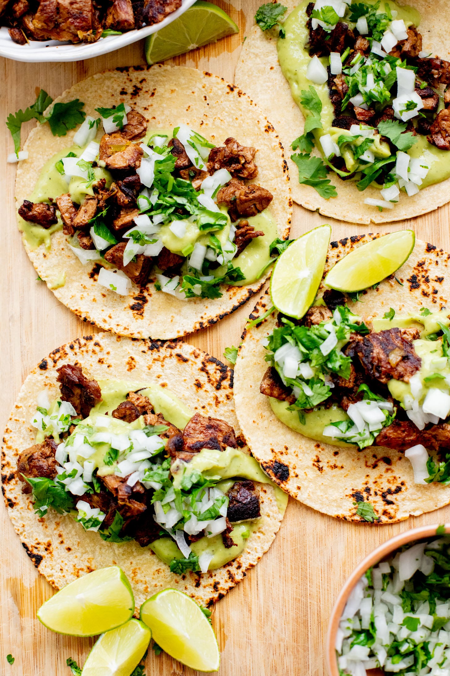 These Chipotle "Steak" Tacos with Avocado Salsa are the perfect weeknight dinner. Made with vegan steak and a quick & delicious salsa | ThisSavoryVegan.com