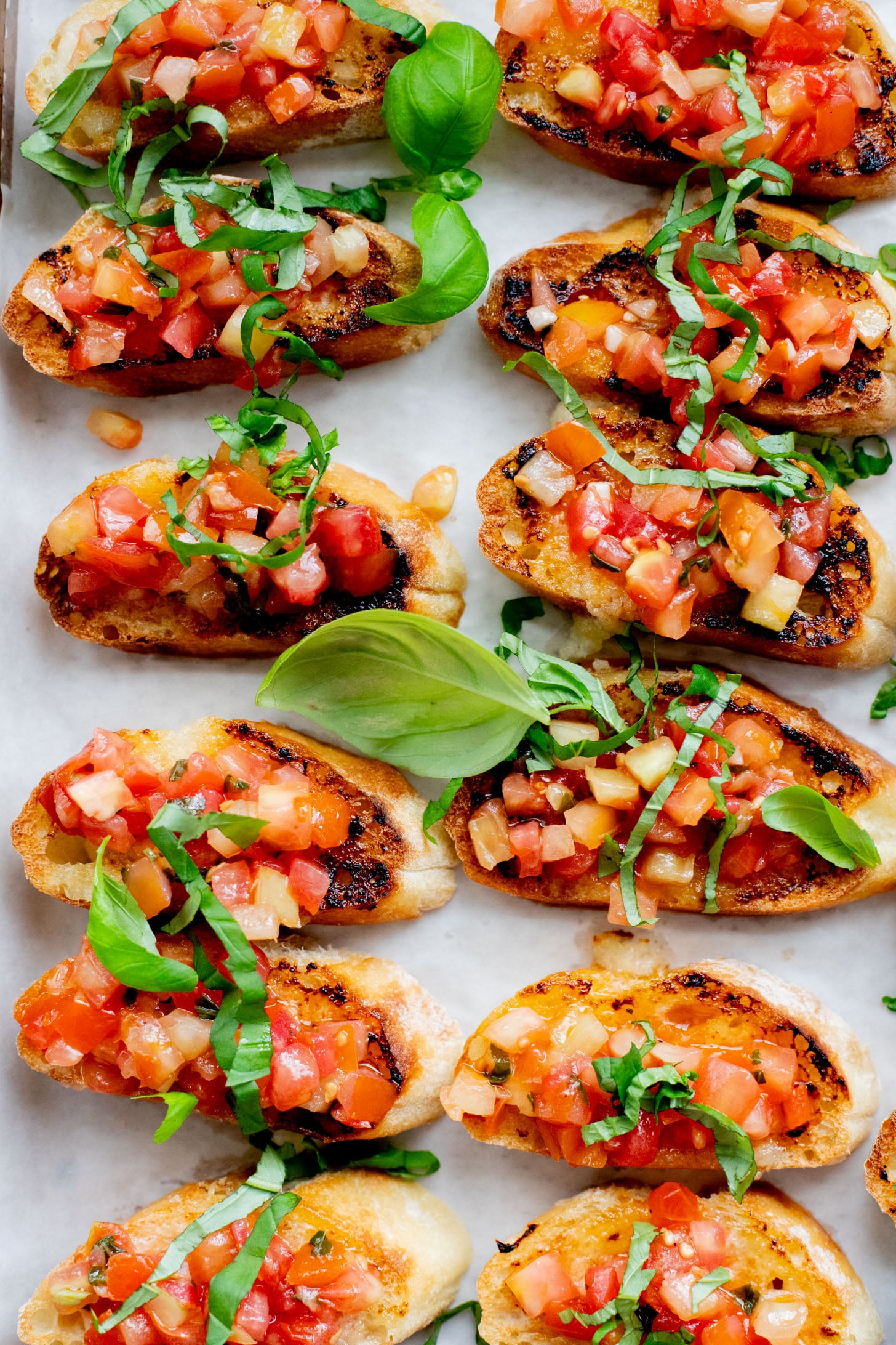 This Trader Joe's Garlic Lovers Bruschetta is the perfect summer appetizer. Made with just 4 ingredients and packed with flavor | ThisSavoryVegan.com
