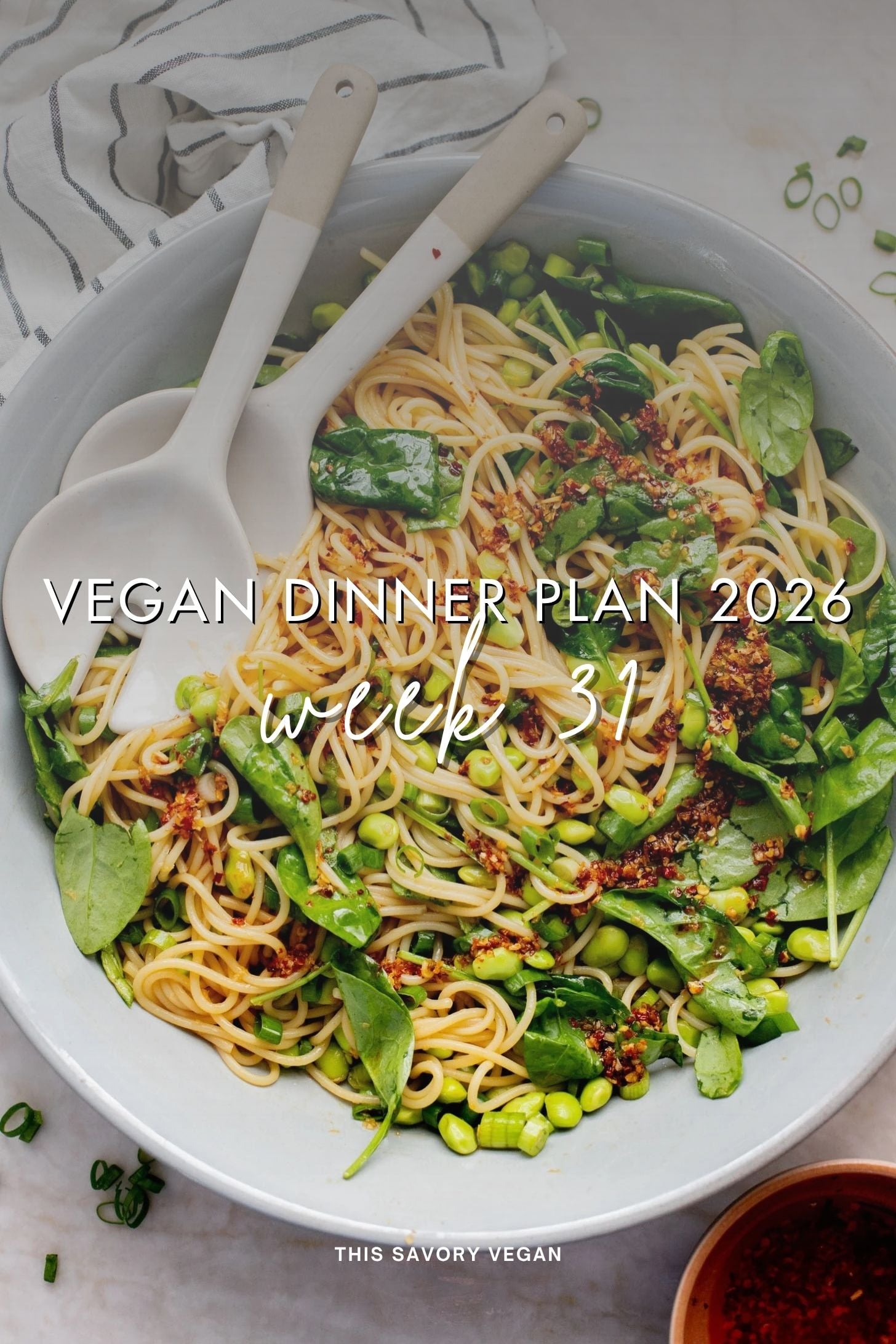 Make your life easier and use my weekly vegan dinner plans! Five nights of vegan dinner recipes and a grocery list released every Saturday | ThisSavoryVegan.com
